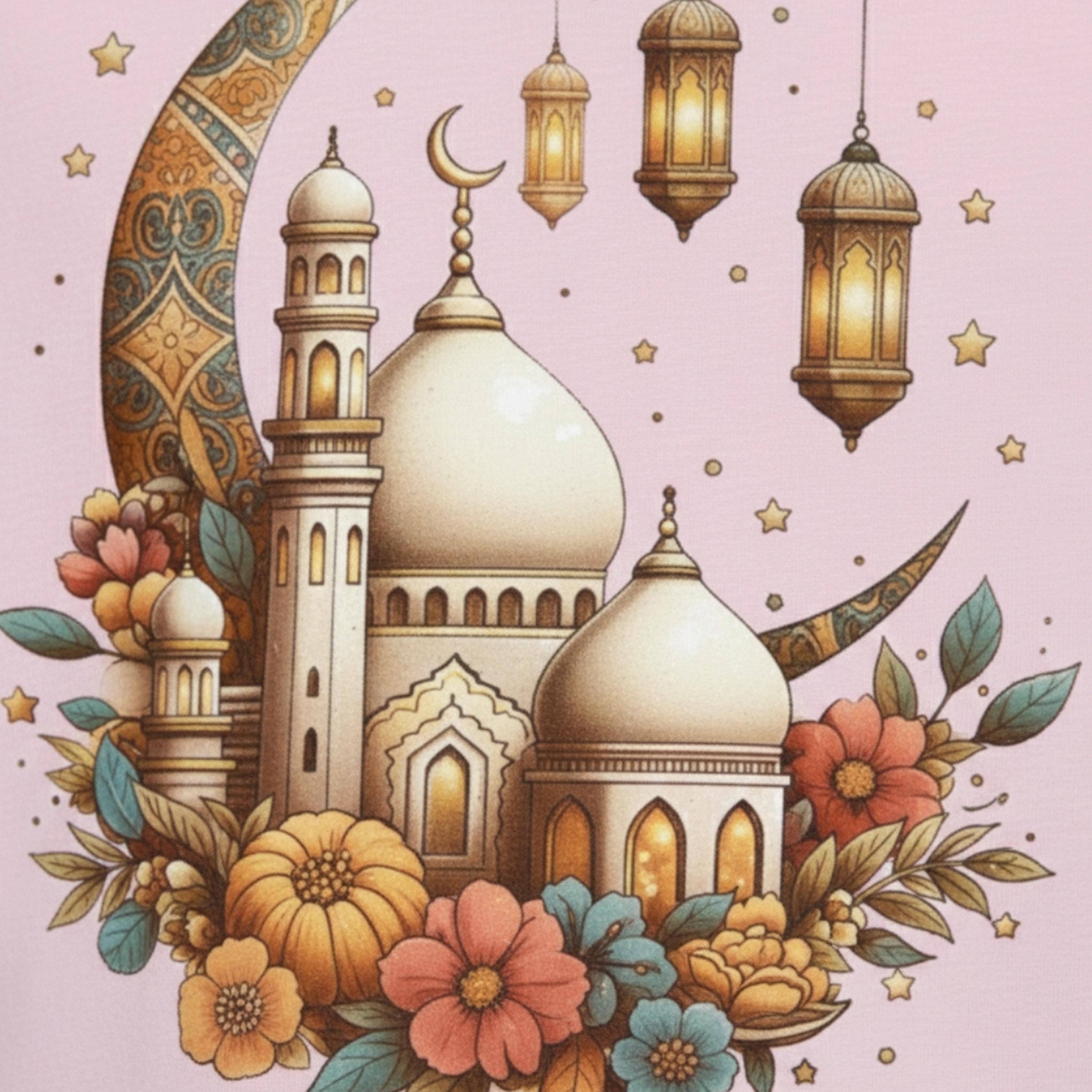 تيشيرت بأكمام قصيرة وطبعة مسجد و"فلورال" لرمضان من بيبي كلو-girls-clothing-tshirts-image-4