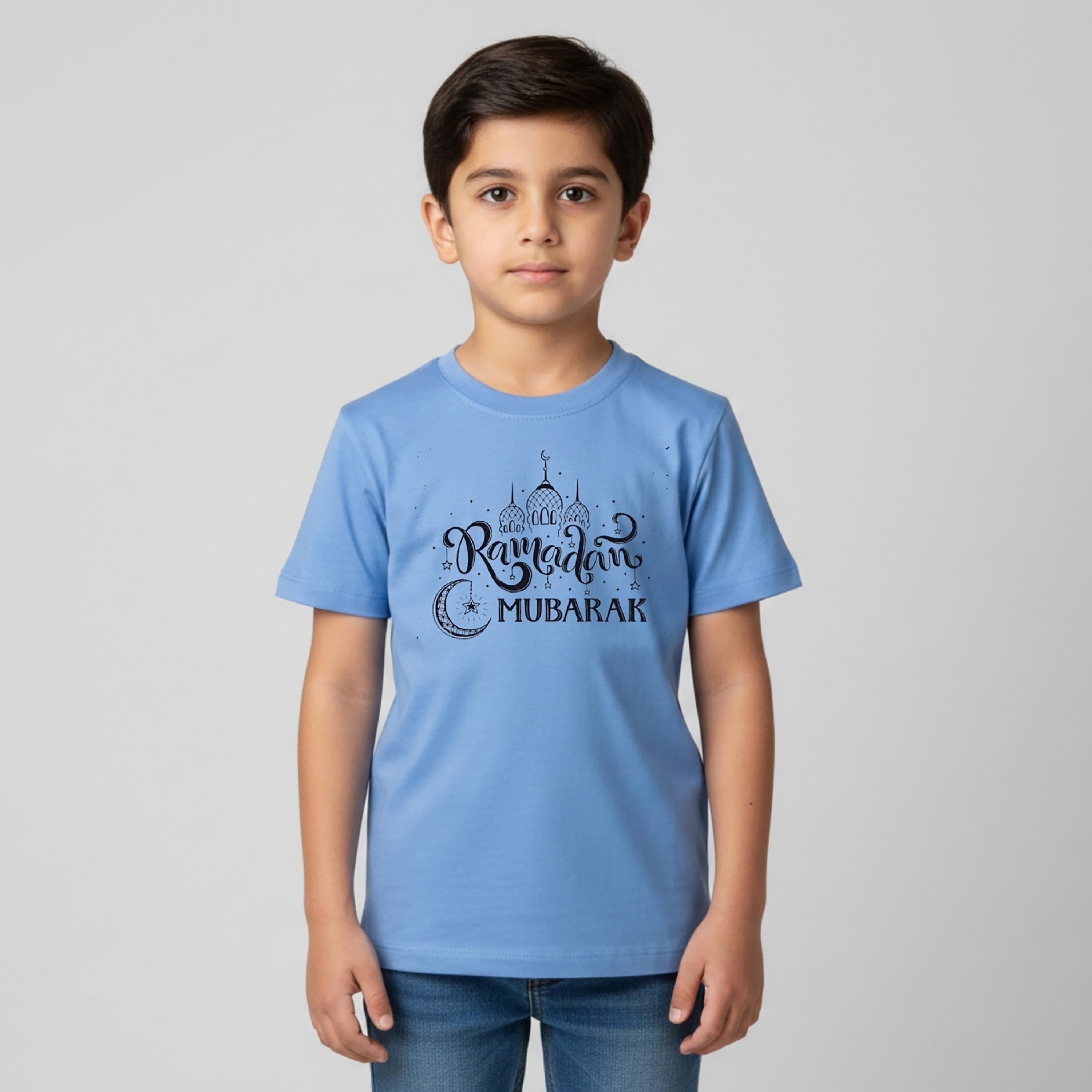 Babyqlo Ramadan Mubarak Calligraphy Printed Half Sleeves T-Shirt-boys-clothing-tshirtsandpolos-image-1