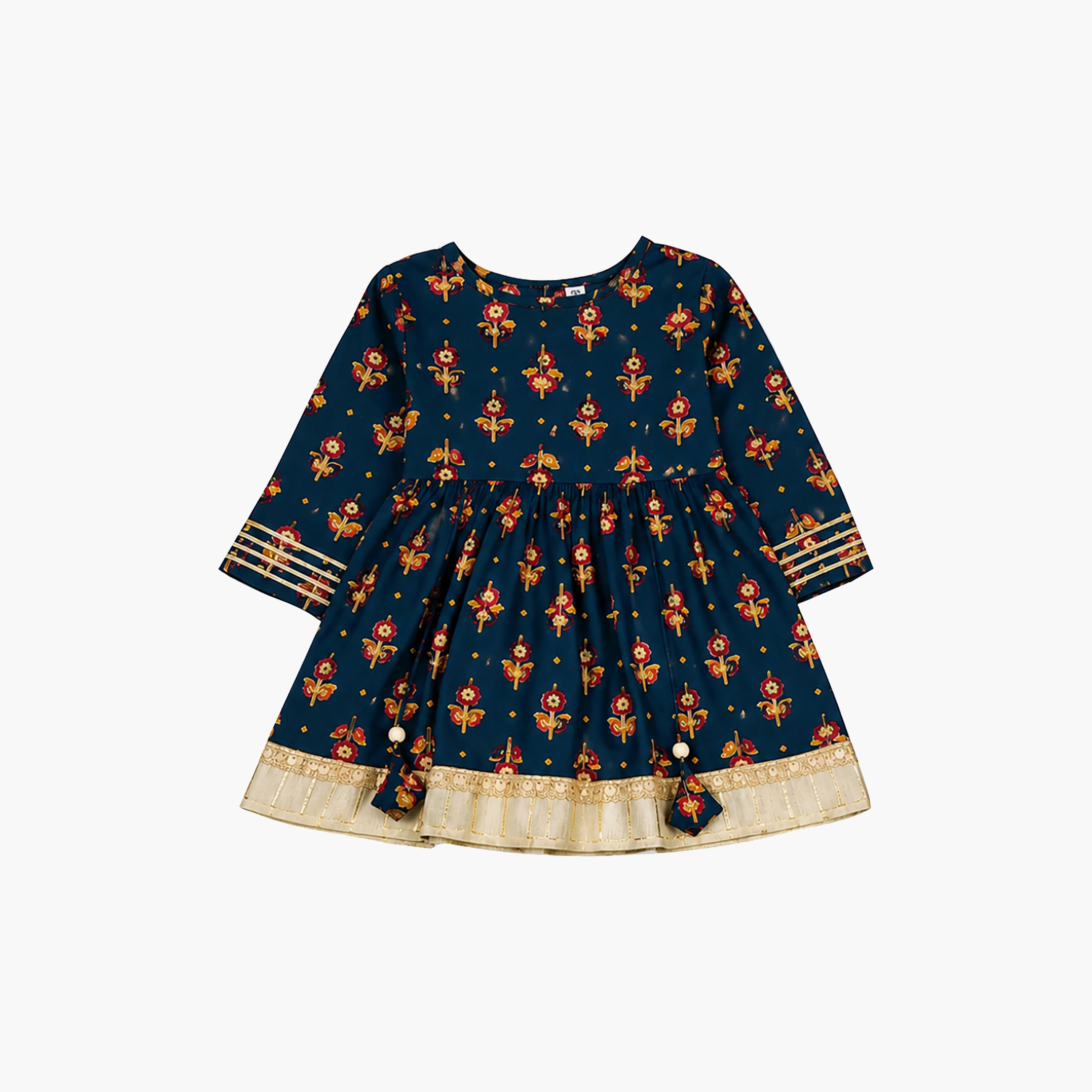 Babyqlo Floral Quarter Sleeves Anarkali Kurta with Sharara & Dupatta Set-baby-girls-clothing-setsandcoords-image-7