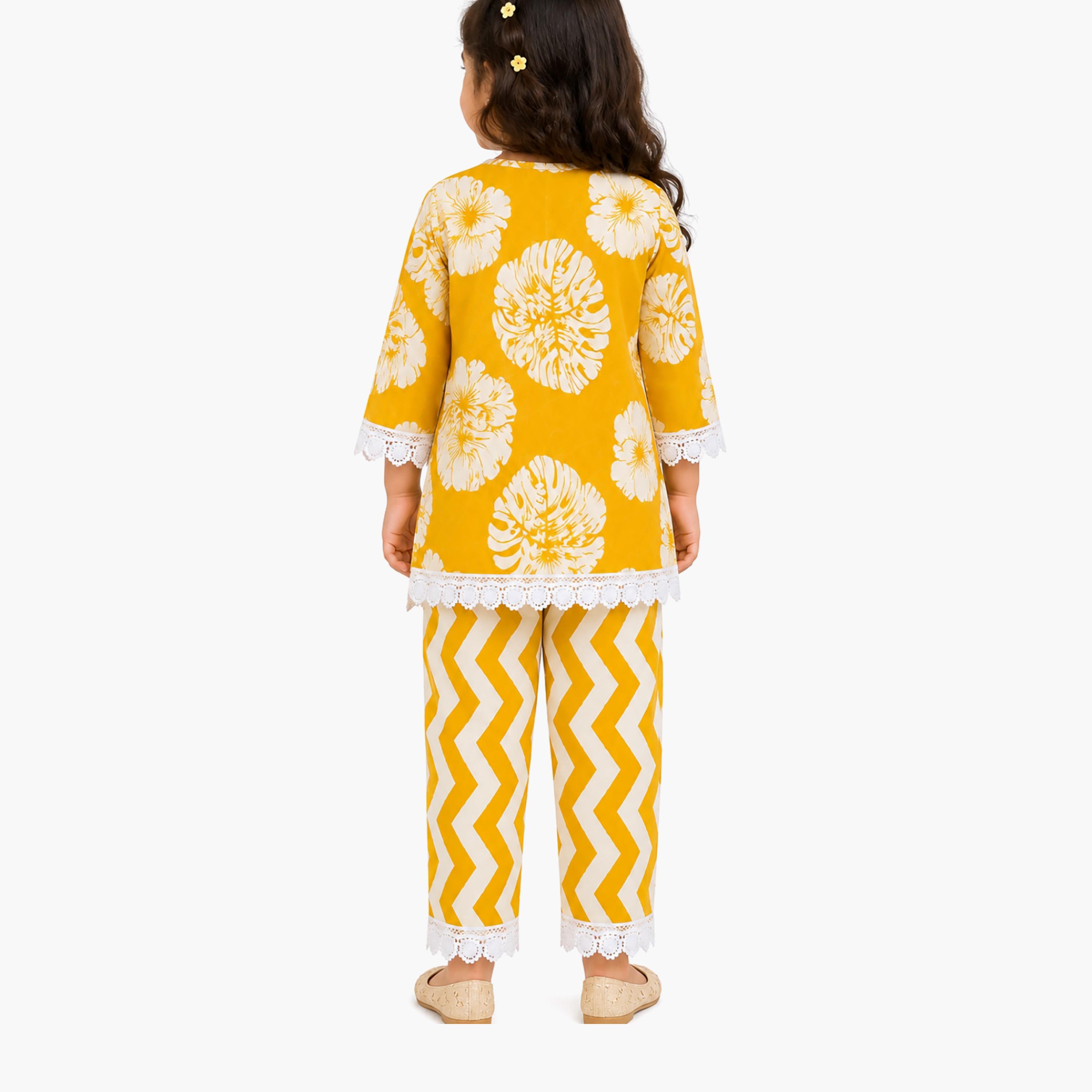 Babyqlo Printed Quarter Sleeves Kurta & Palazzo Set-baby-girls-clothing-setsandcoords-image-2