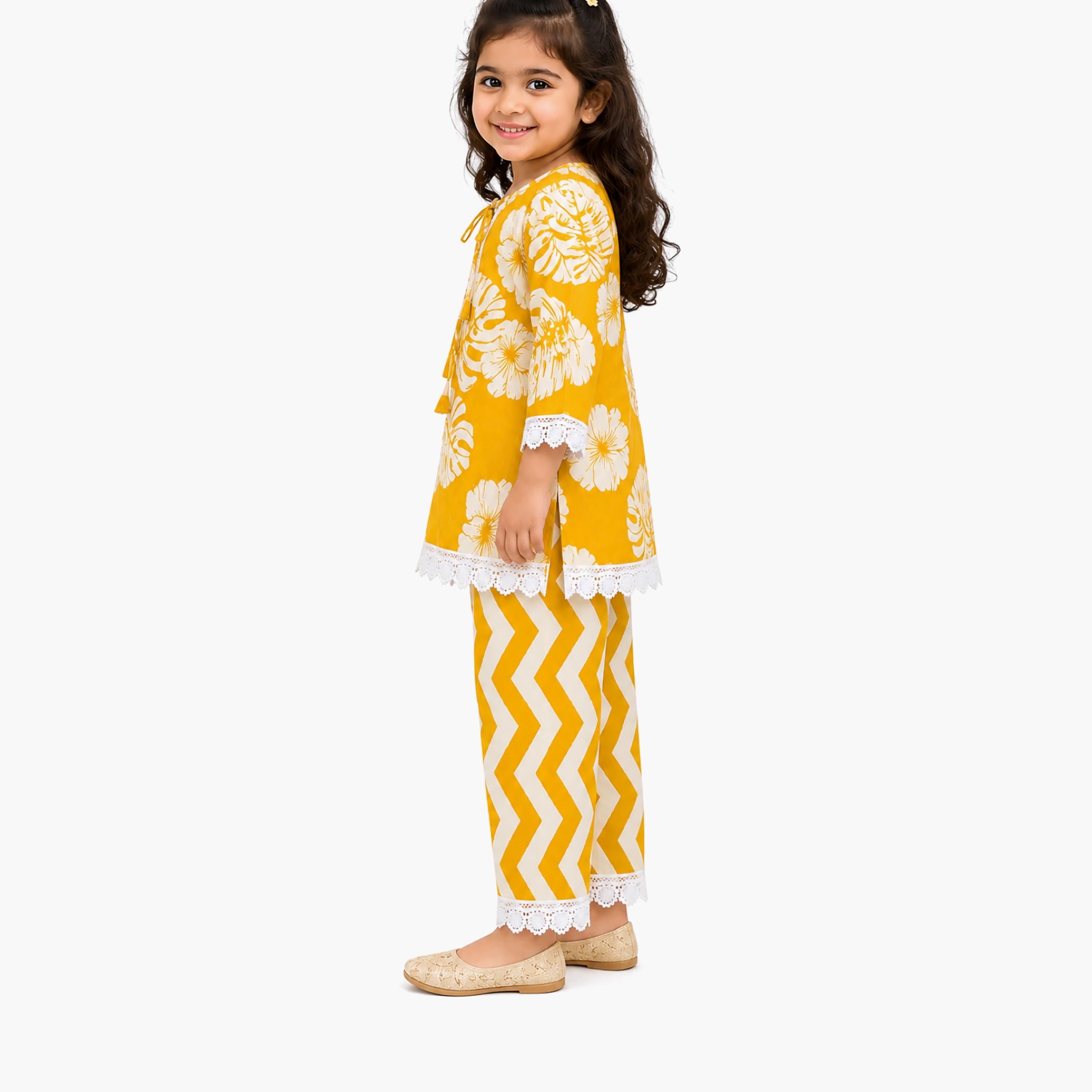 Babyqlo Printed Quarter Sleeves Kurta & Palazzo Set-baby-girls-clothing-setsandcoords-image-3