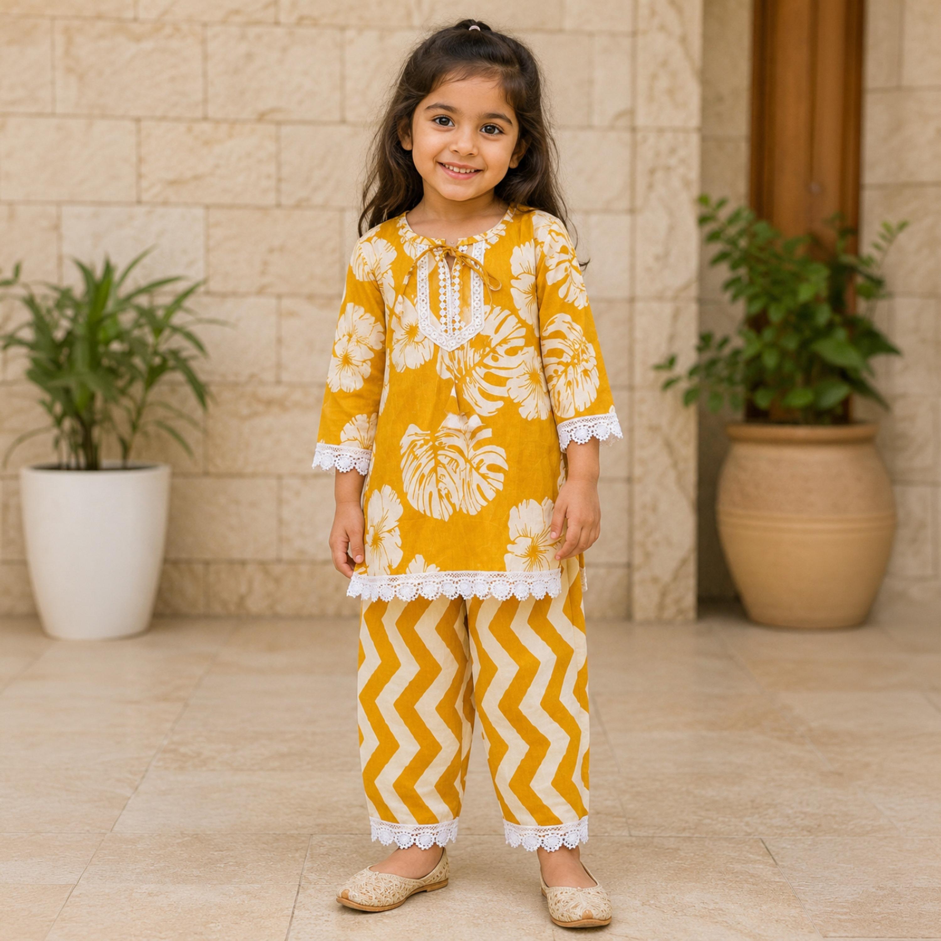 Babyqlo Printed Quarter Sleeves Kurta & Palazzo Set-baby-girls-clothing-setsandcoords-image-4