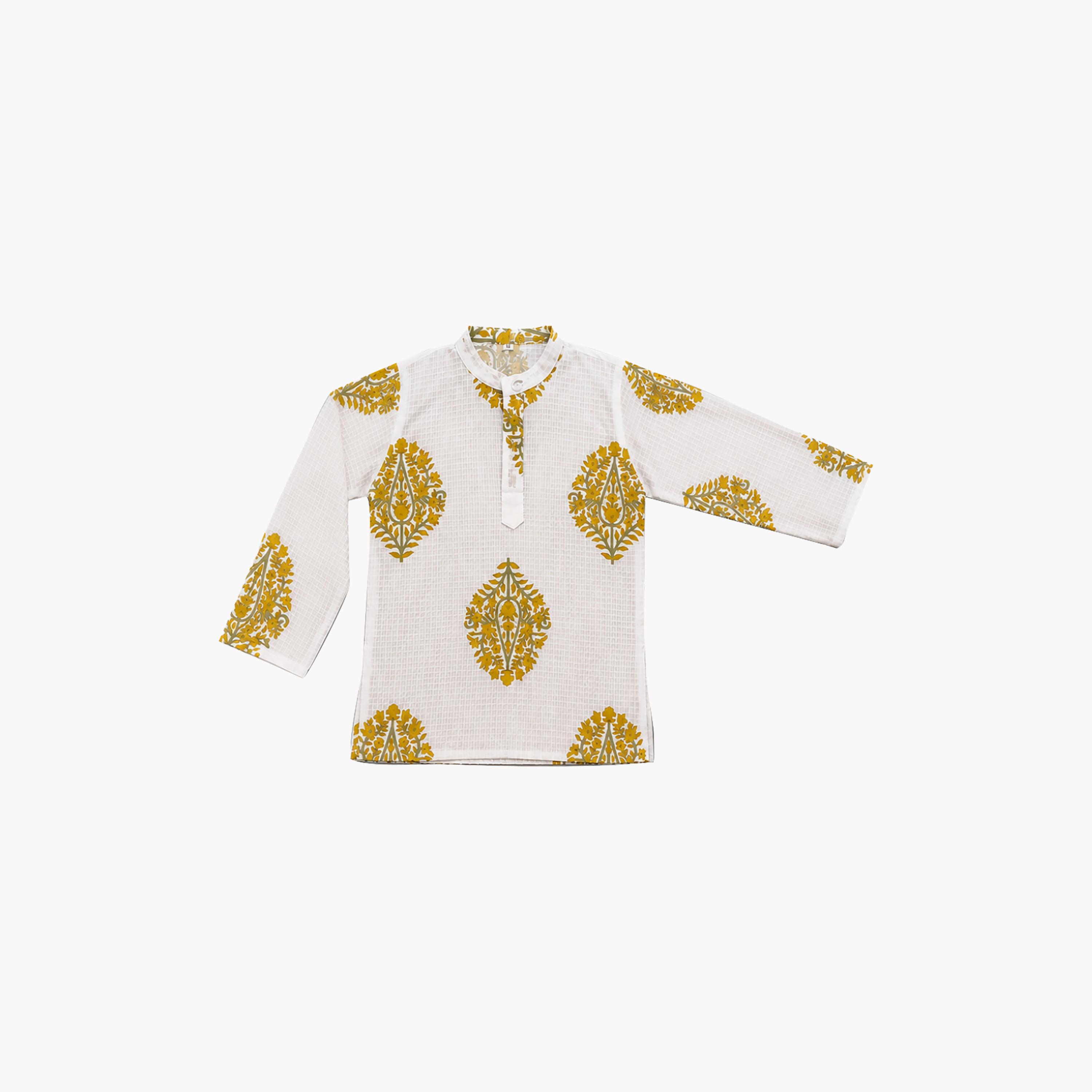 Babyqlo Floral Long Sleeve Ethnic Kurta with Jacket & Dhoti Set-boys-clothing-setsandcoords-image-6