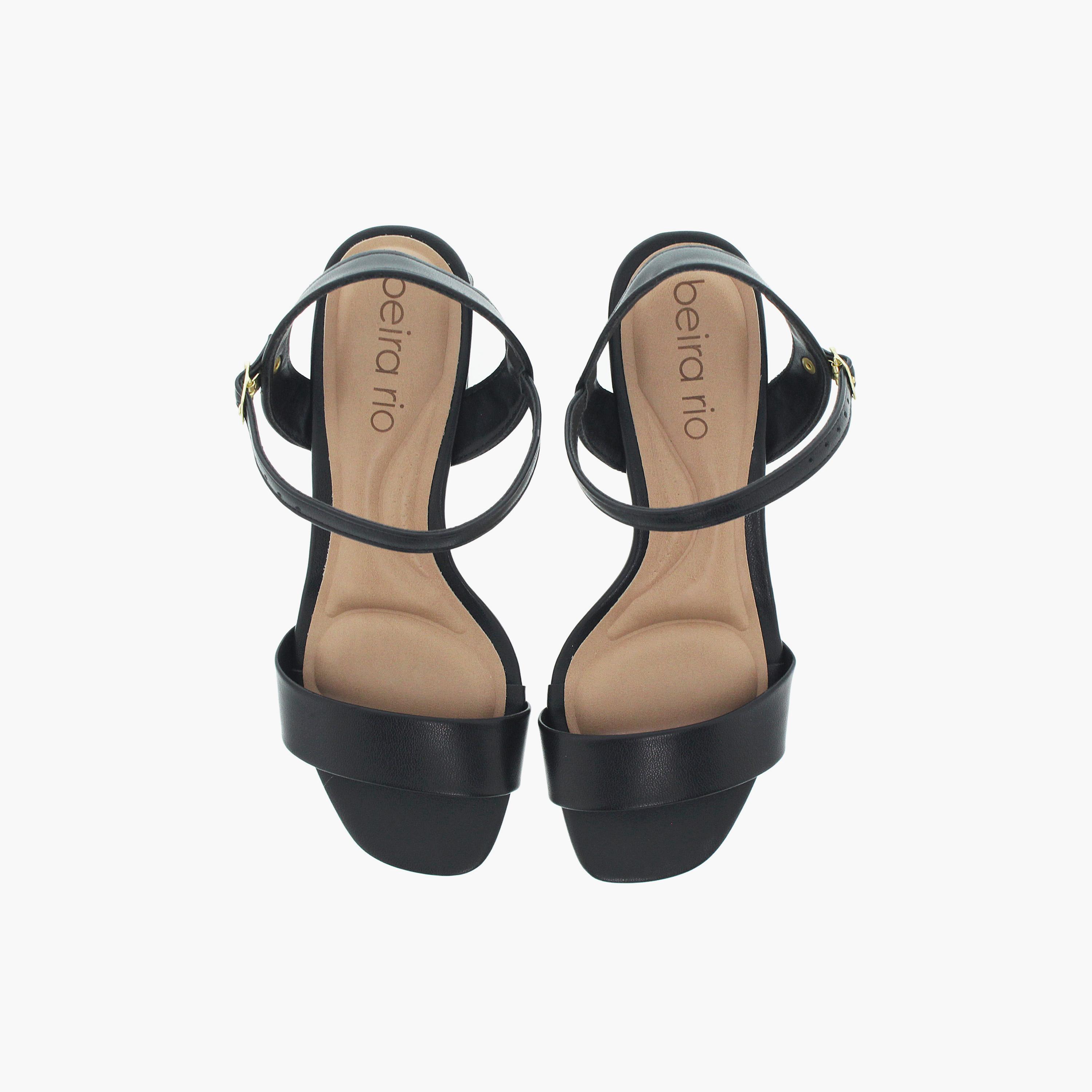 Beira Rio by Geoomnii  Women's Buckle Strap Block Heels | 8536-100-9569-15745       -women-shoes-sandals-heeled-image-2