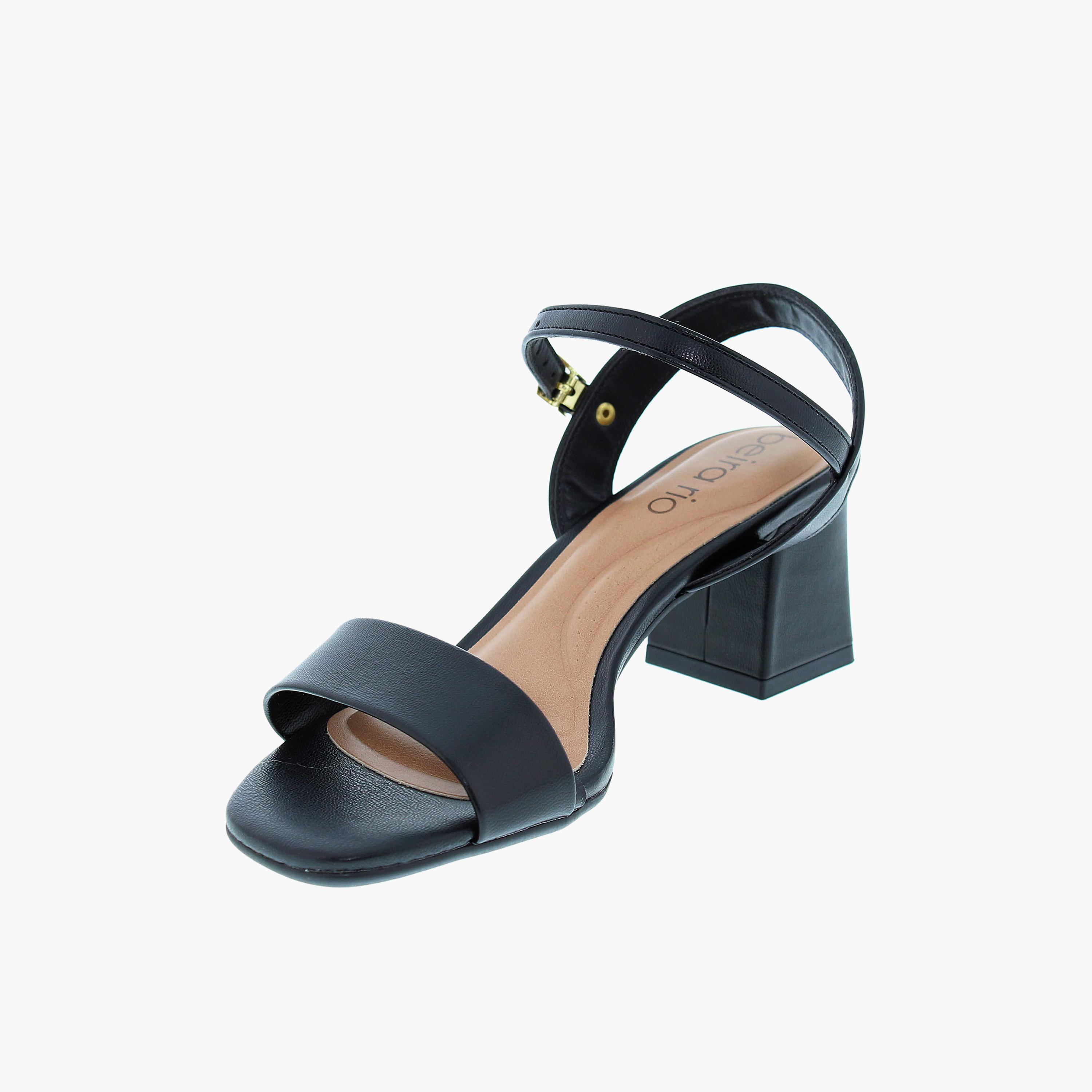Beira Rio by Geoomnii  Women's Buckle Strap Block Heels | 8536-100-9569-15745       -women-shoes-sandals-heeled-image-5
