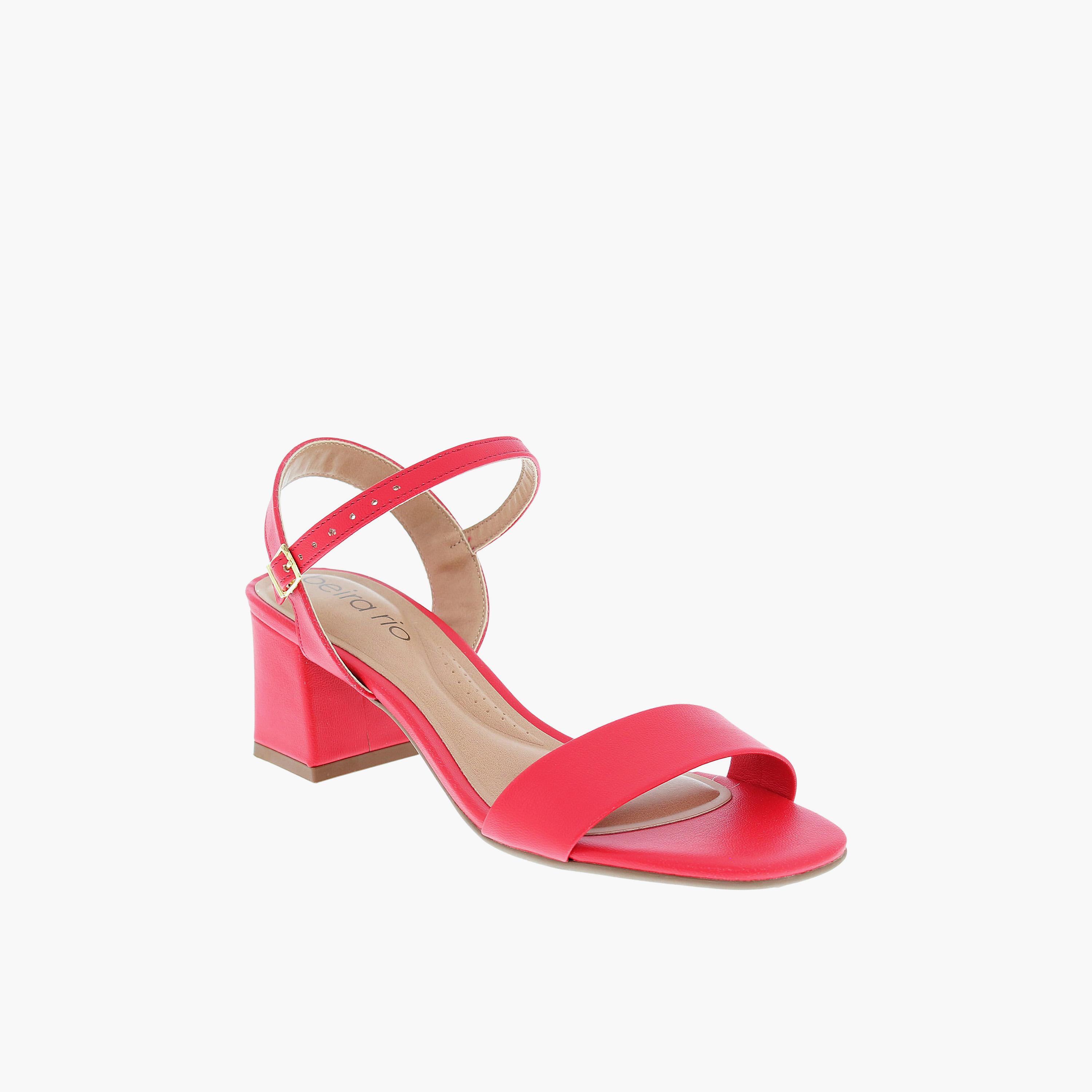 بييرا ريو - حذاء نسائي كعب عريض وحزام بمشبك | 8536-100-9569-86347-women-shoes-sandals-heeled-image-1