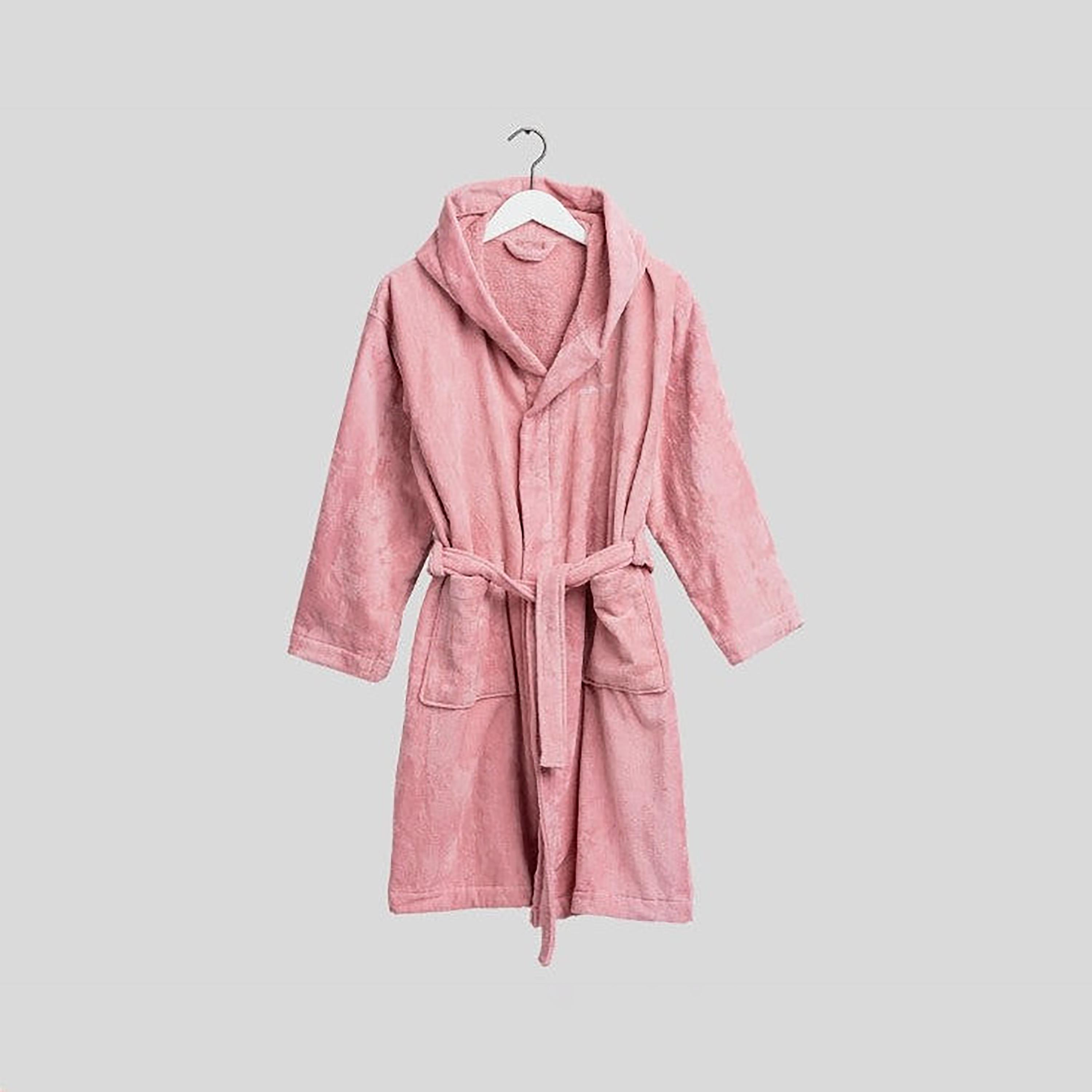 روب حمام برقبة بغطاء رأس سادة من جانت مع حزام ربط أمامي-women-clothing-nightwear-robes-image-1