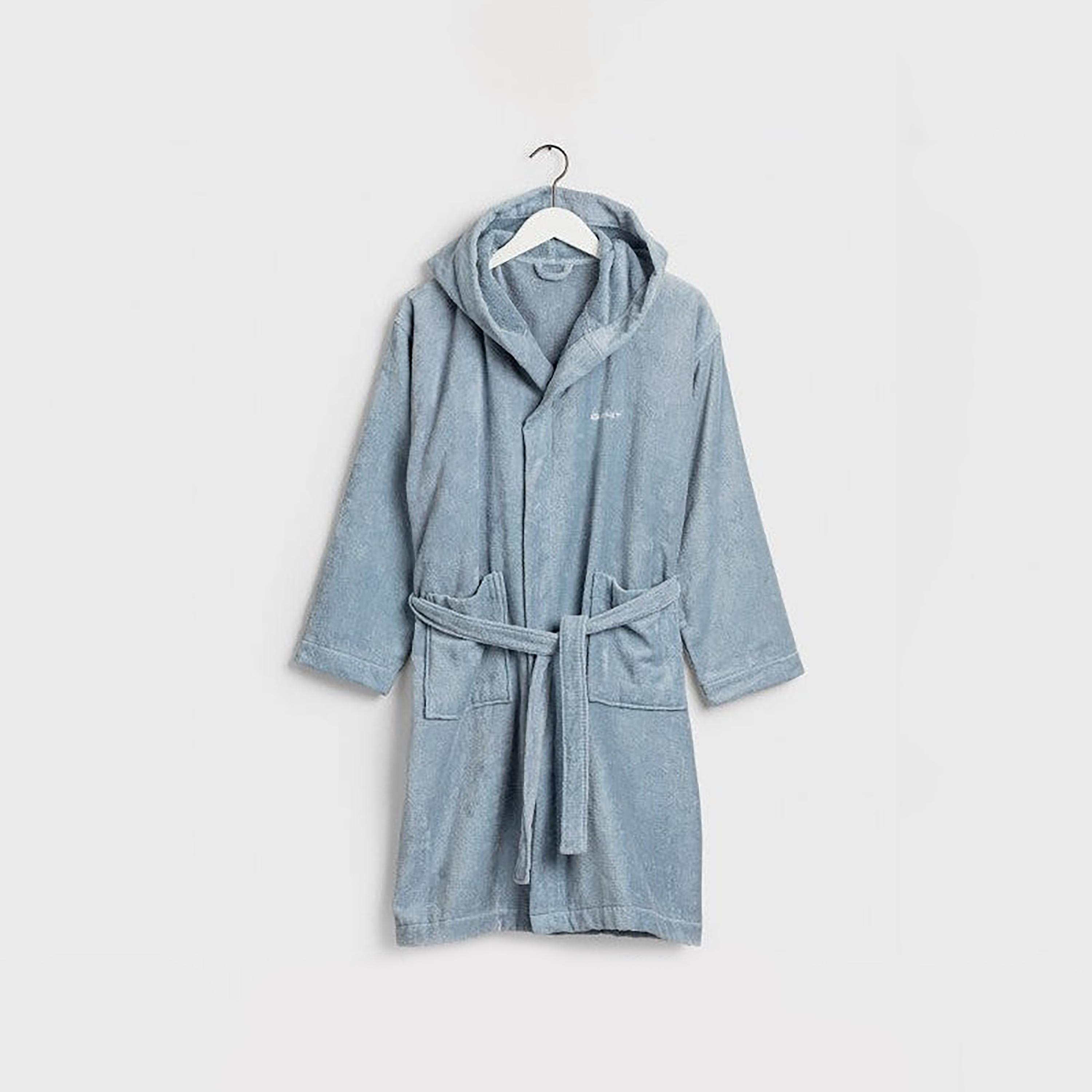 Gant Plain Hooded Neck Bath Robe with Front Tie-Up Belt-women-clothing-nightwear-robes-image-1