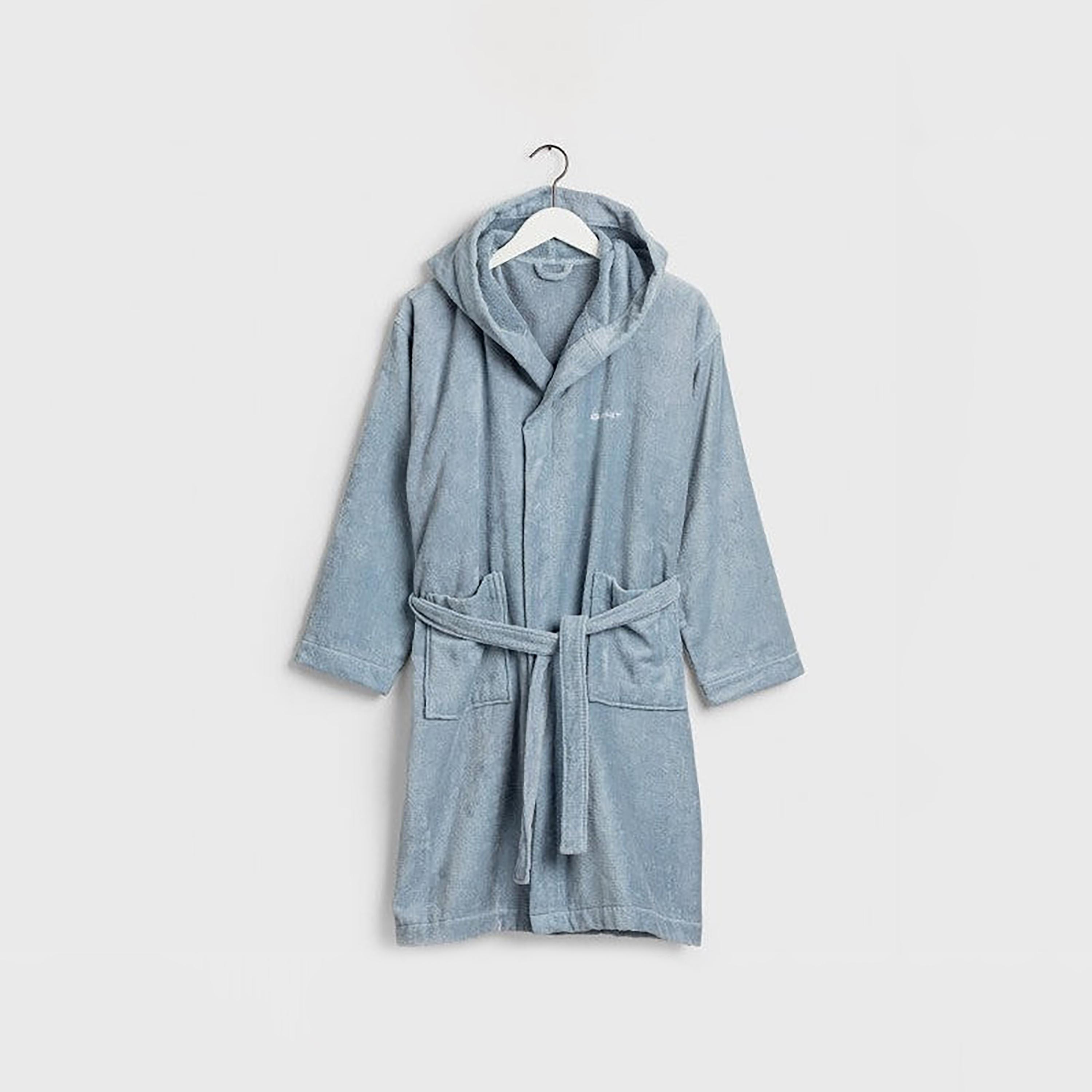 Gant Plain Hooded Neck Bath Robe with Front Tie-Up Belt-women-clothing-nightwear-robes-image-2