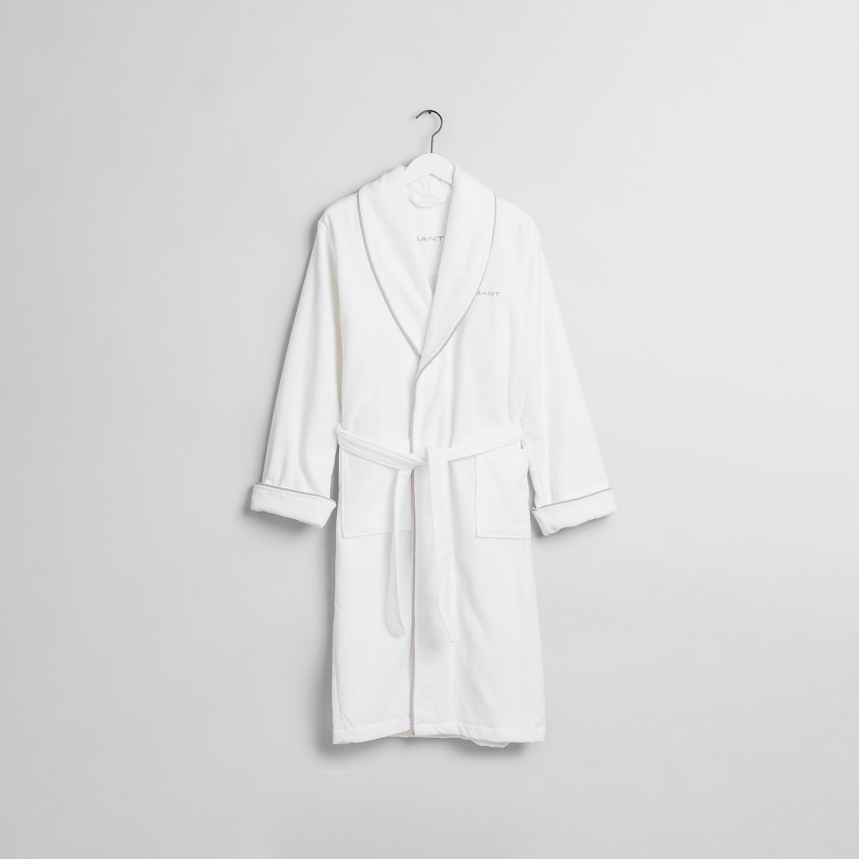 روب حمام طية صدر السترة من جانت مع حزام ربط أمامي-women-clothing-nightwear-robes-image-1