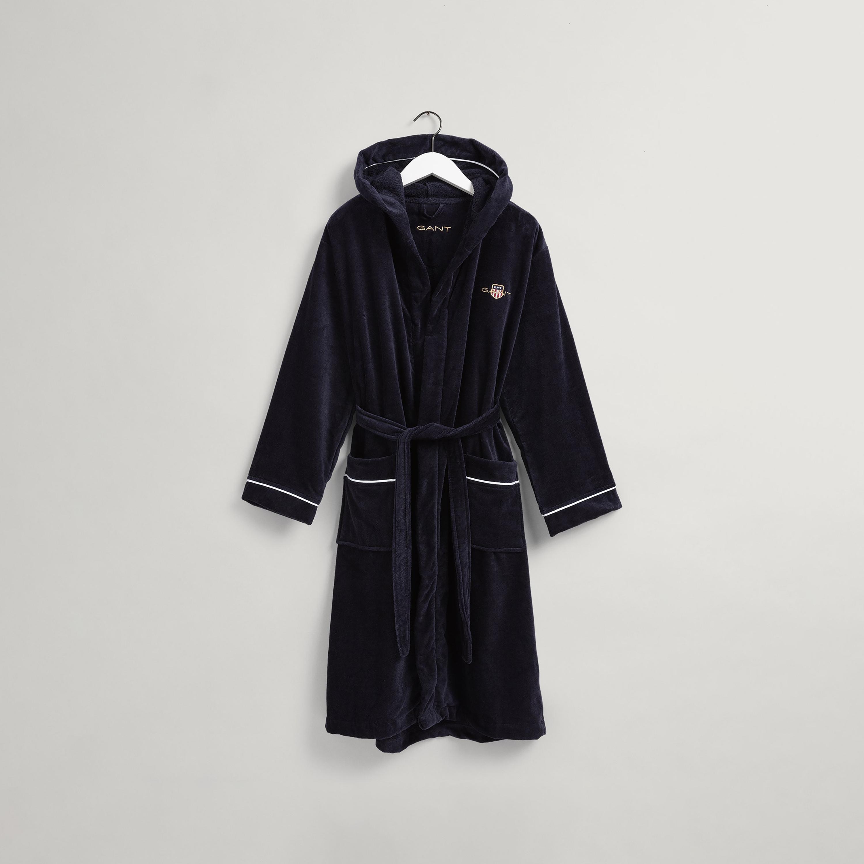 روب حمام برقبة بغطاء للرأس وشعار مطرز من جانت مع حزام أمامي-women-clothing-nightwear-robes-image-1