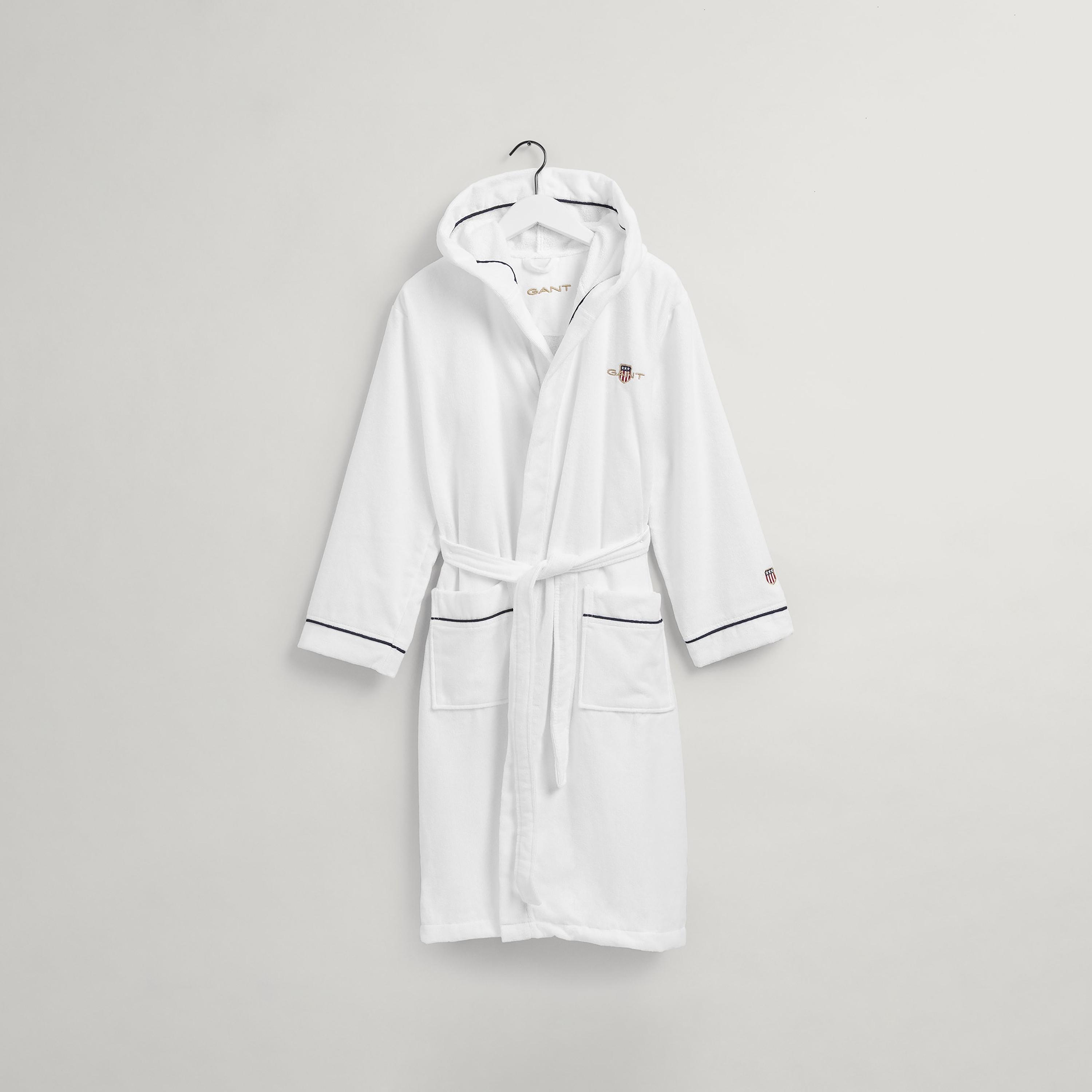 روب حمام برقبة بغطاء للرأس وشعار مطرز من جانت مع حزام أمامي-women-clothing-nightwear-robes-image-1
