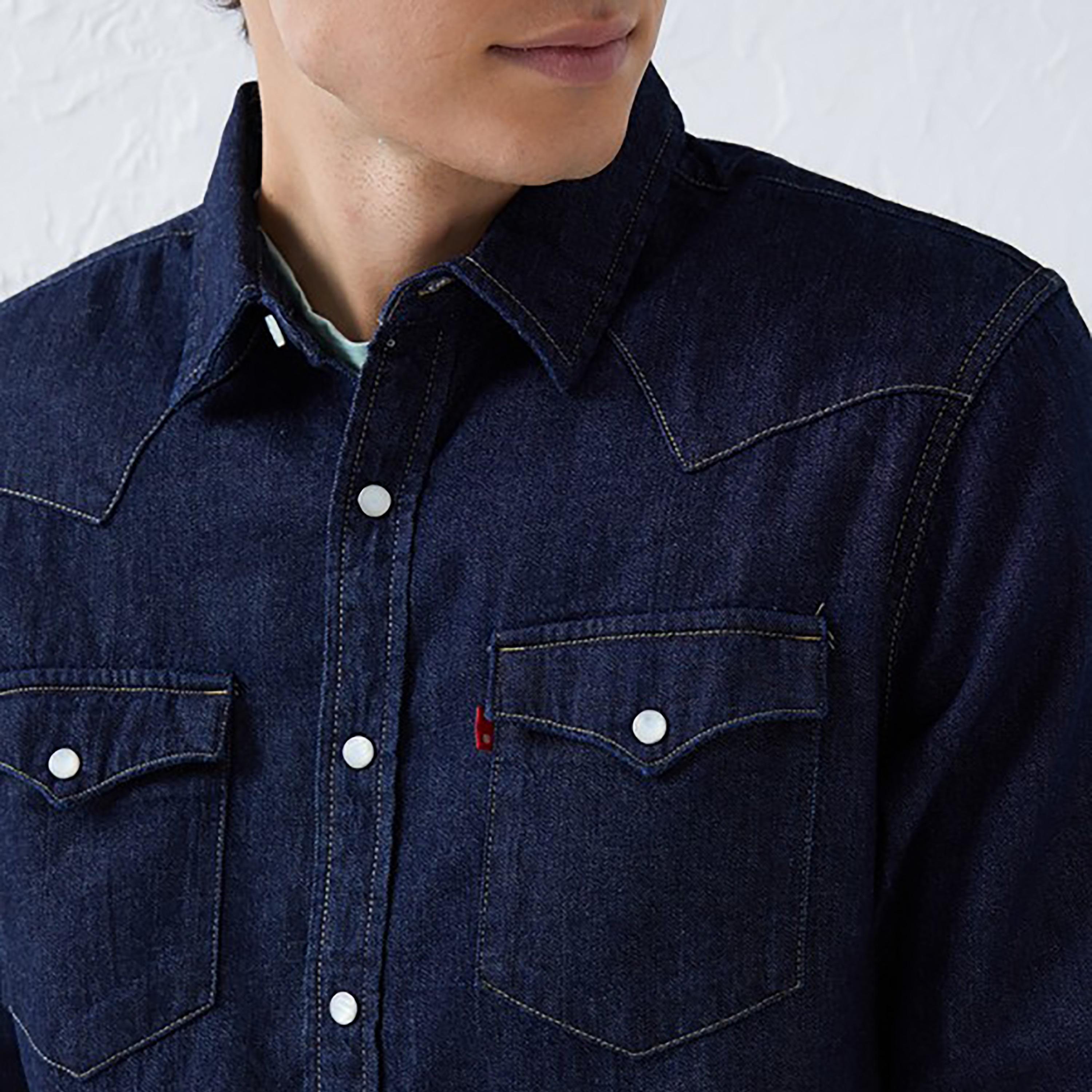 Levi's Plain Collared Long Sleeves Casual Denim Shirt-men-clothing-shirts-image-3