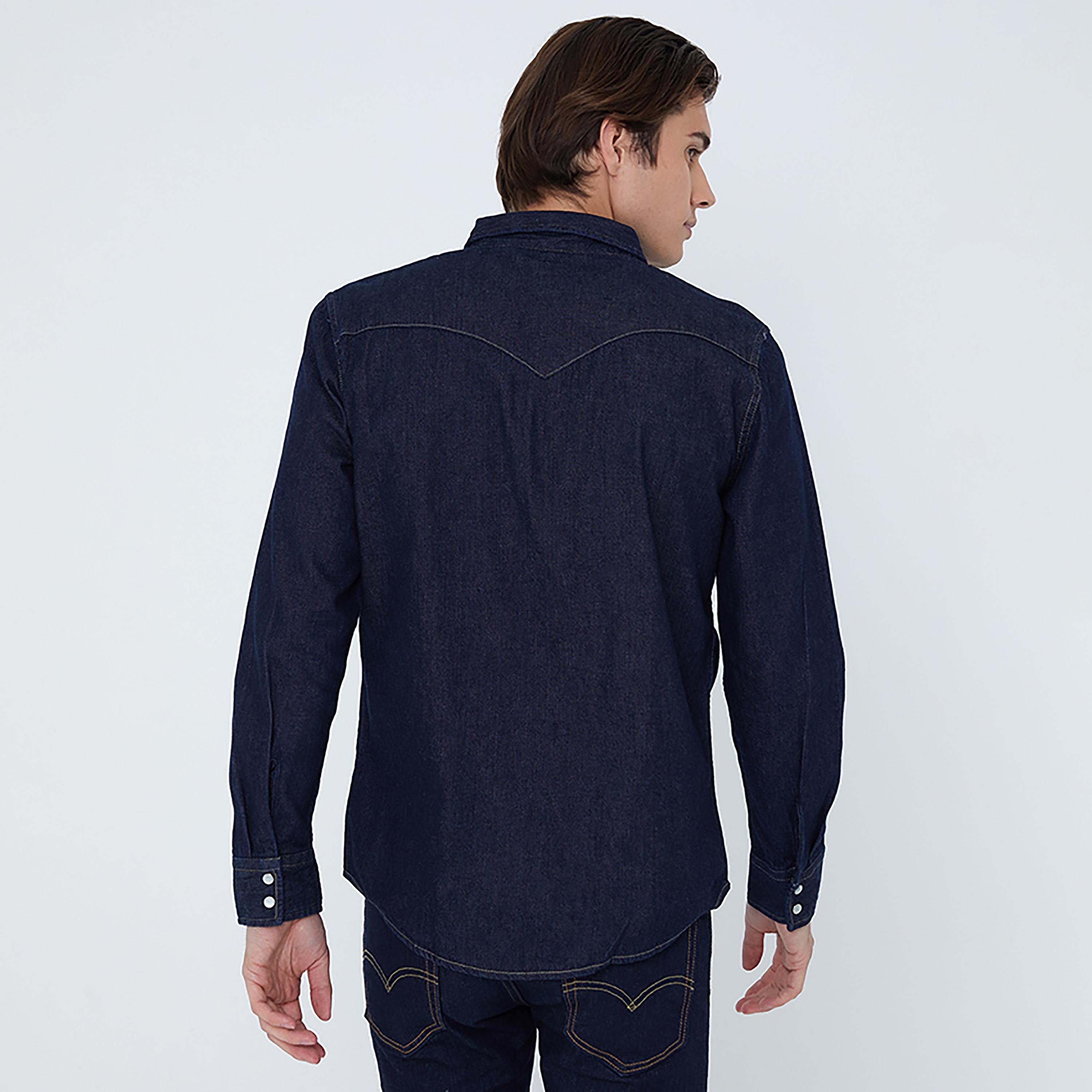 Levi's Plain Collared Long Sleeves Casual Denim Shirt-men-clothing-shirts-image-4
