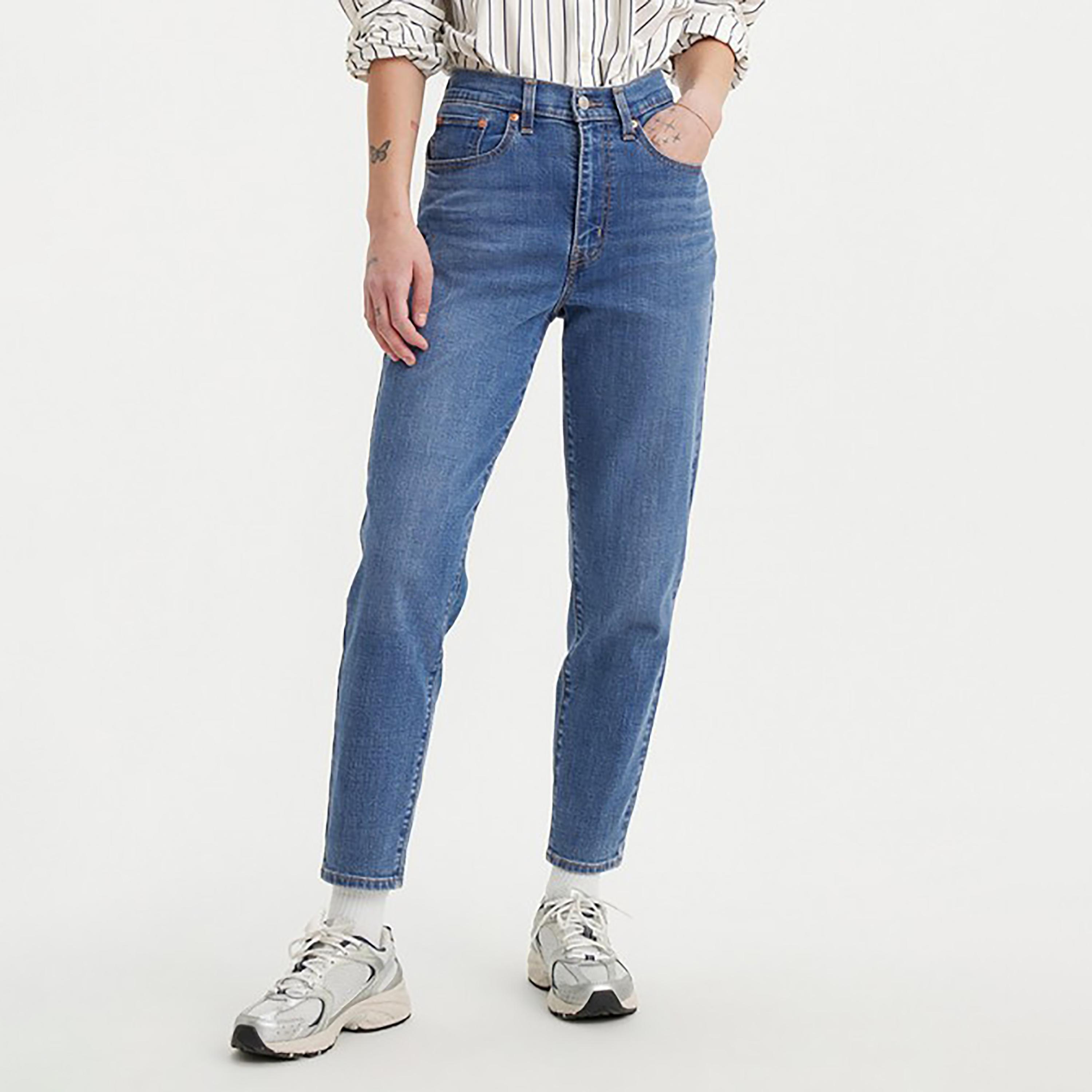 بنطال جينز من ليفايز بلون ازرق ذو بوي فريند فت وجيب مرتفع الارتفاع-women-clothing-bottoms-jeans-image-1