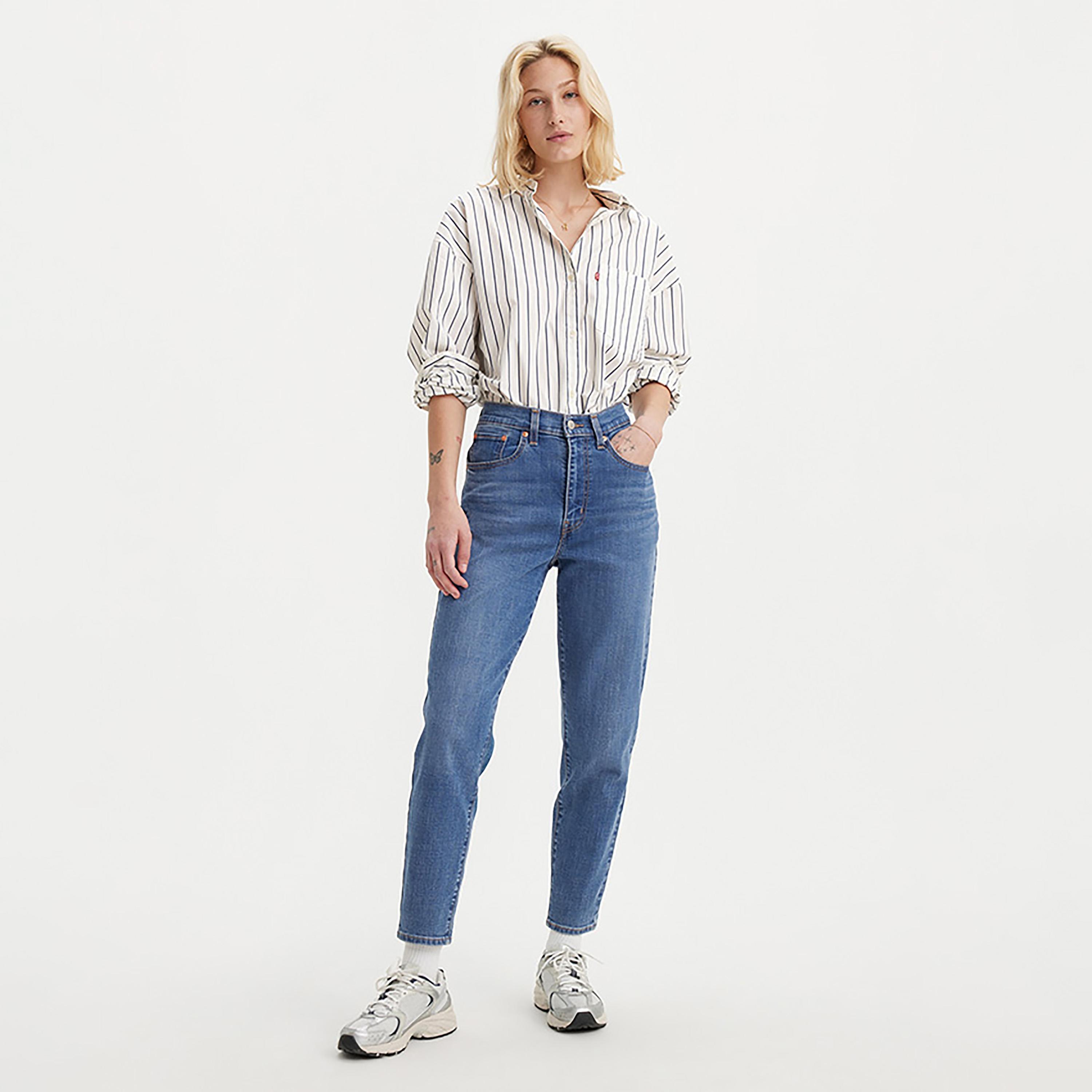 بنطال جينز من ليفايز بلون ازرق ذو بوي فريند فت وجيب مرتفع الارتفاع-women-clothing-bottoms-jeans-image-3
