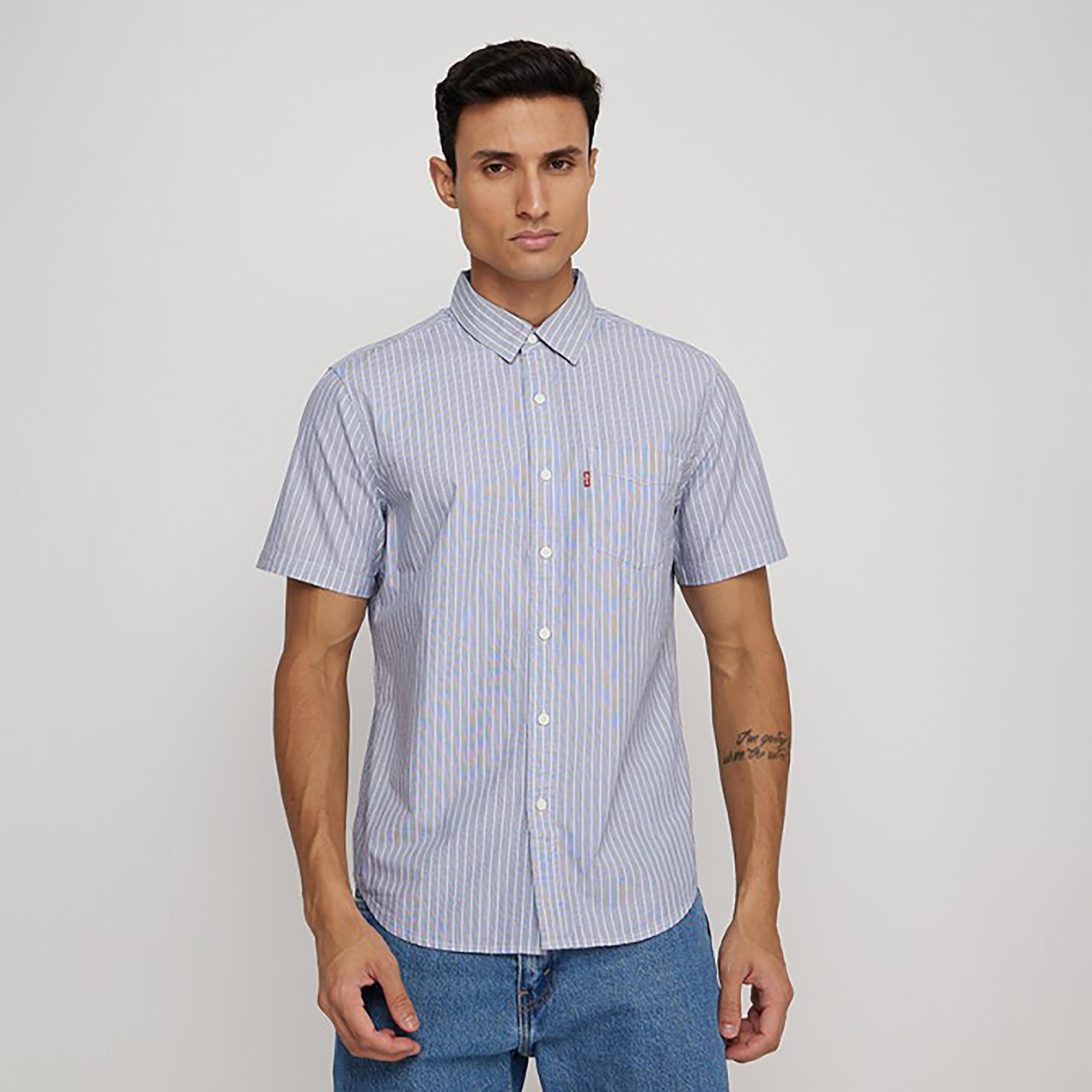 Levi's Striped Collared Short Sleeves Shirt-men-clothing-shirts-image-1