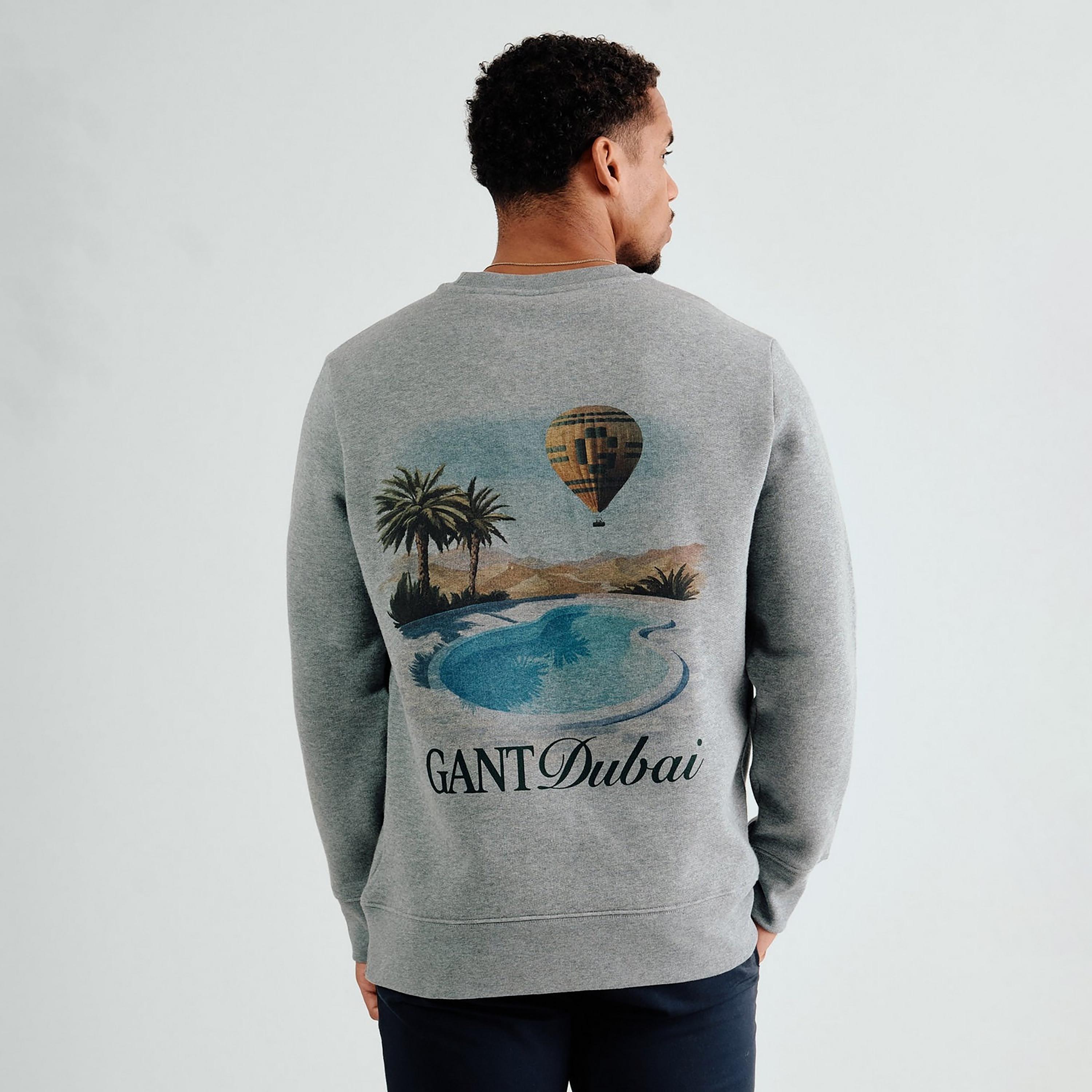 كنزة رجالية سادة بياقة مستديرة وأكمام طويلة من غانت-men-winterwear-hoodiesandsweatshirts-image-3