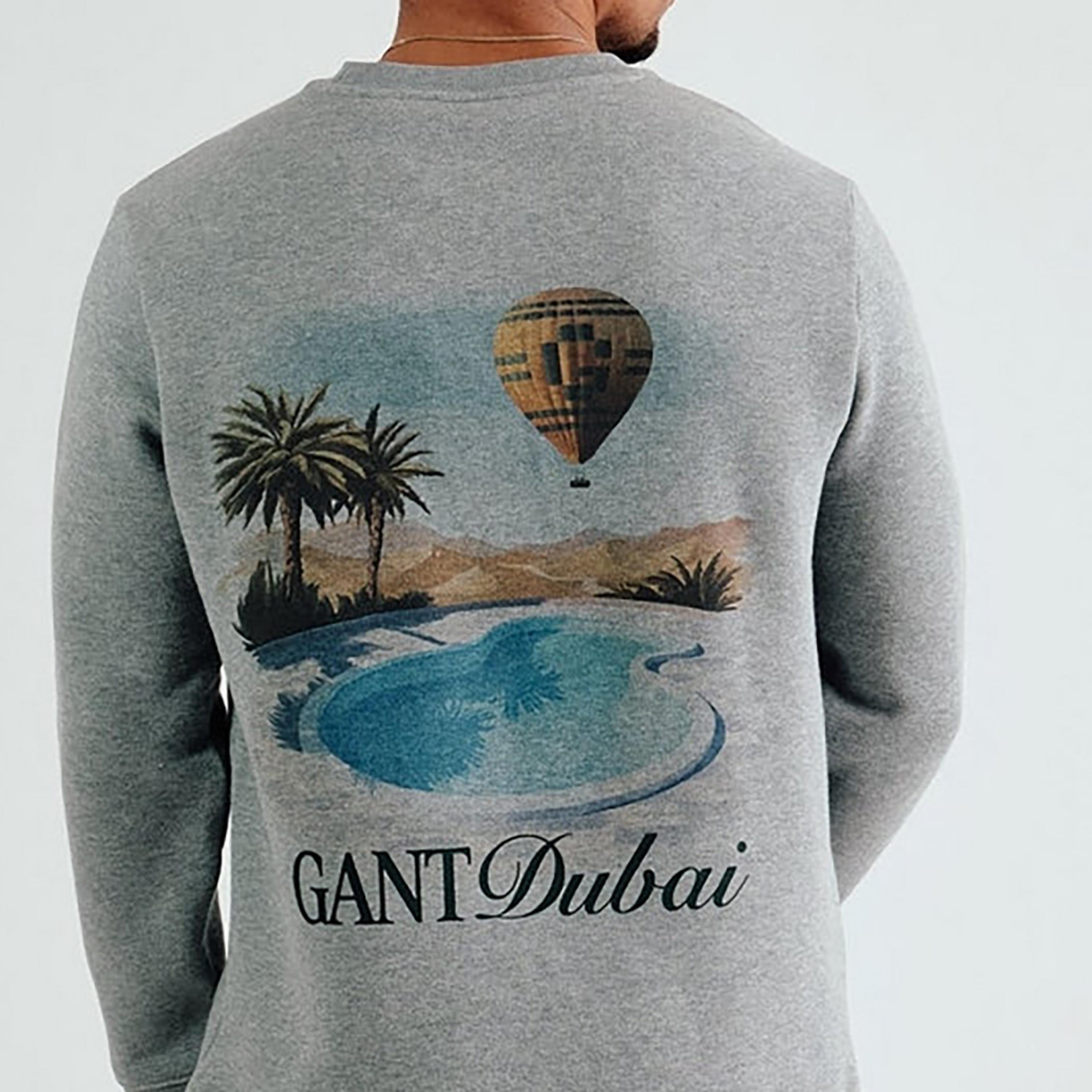 كنزة رجالية سادة بياقة مستديرة وأكمام طويلة من غانت-men-winterwear-hoodiesandsweatshirts-image-4