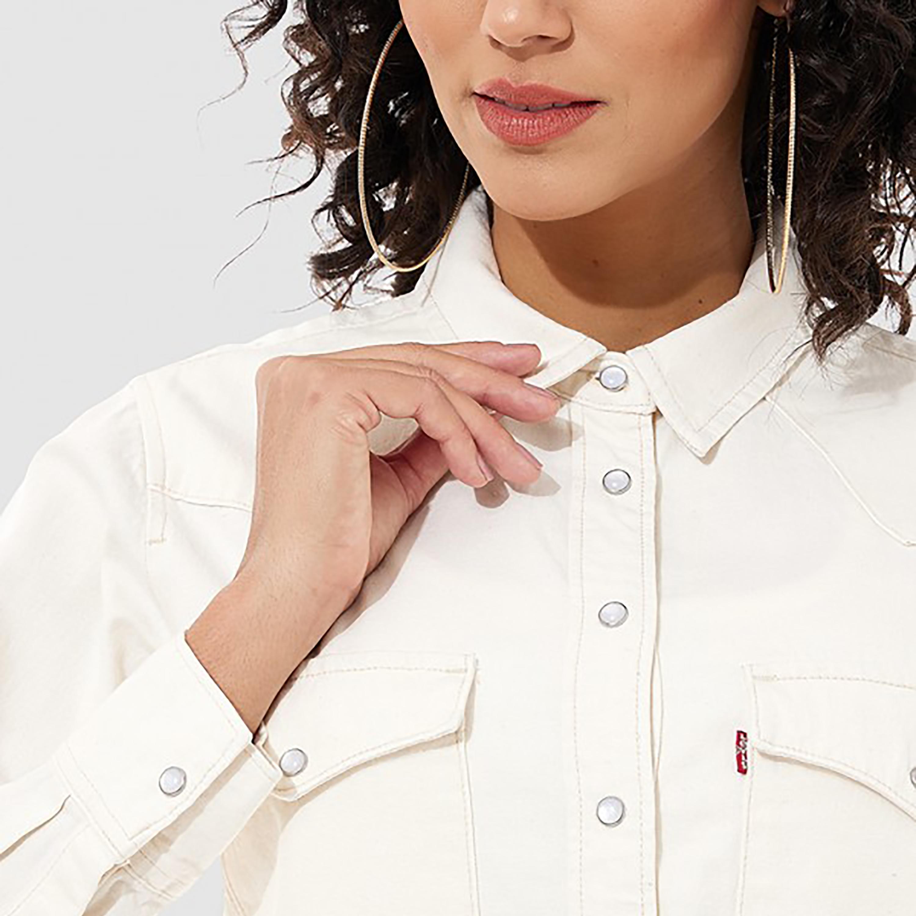 Levi's Plain Collared Long Sleeves Casual Shirt-women-clothing-shirtsandblouses-shirts-image-3