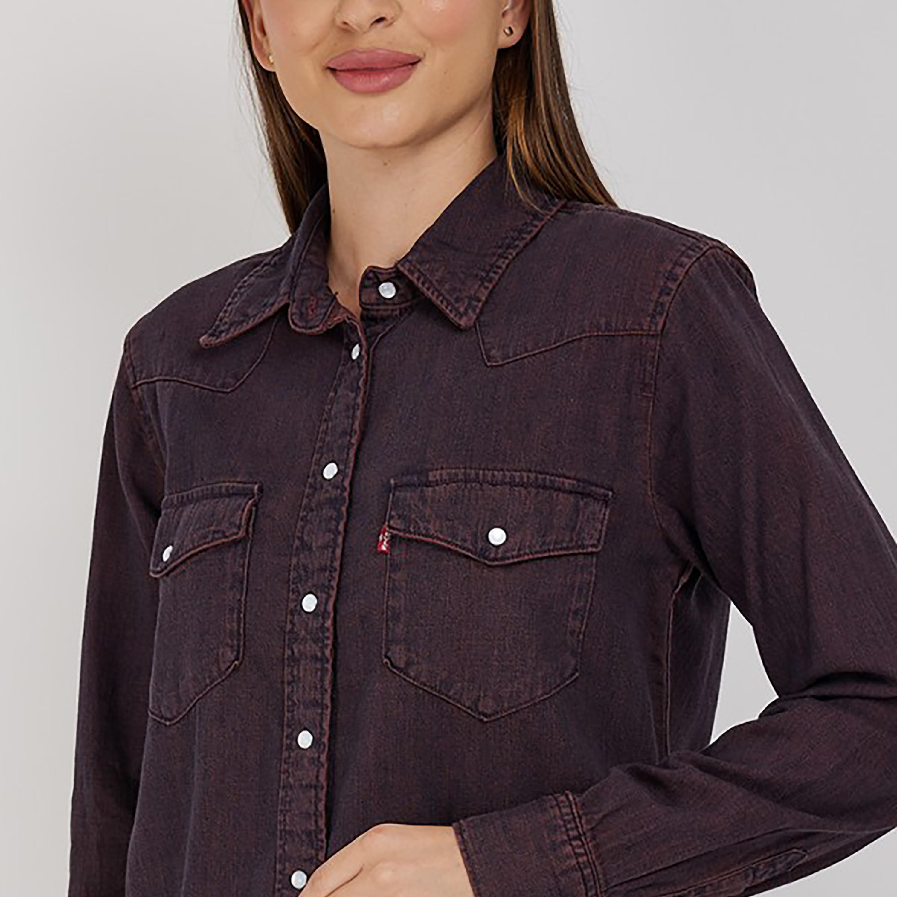 Levi's Plain Collared Long Sleeves Casual Shirt-women-clothing-shirtsandblouses-shirts-image-3
