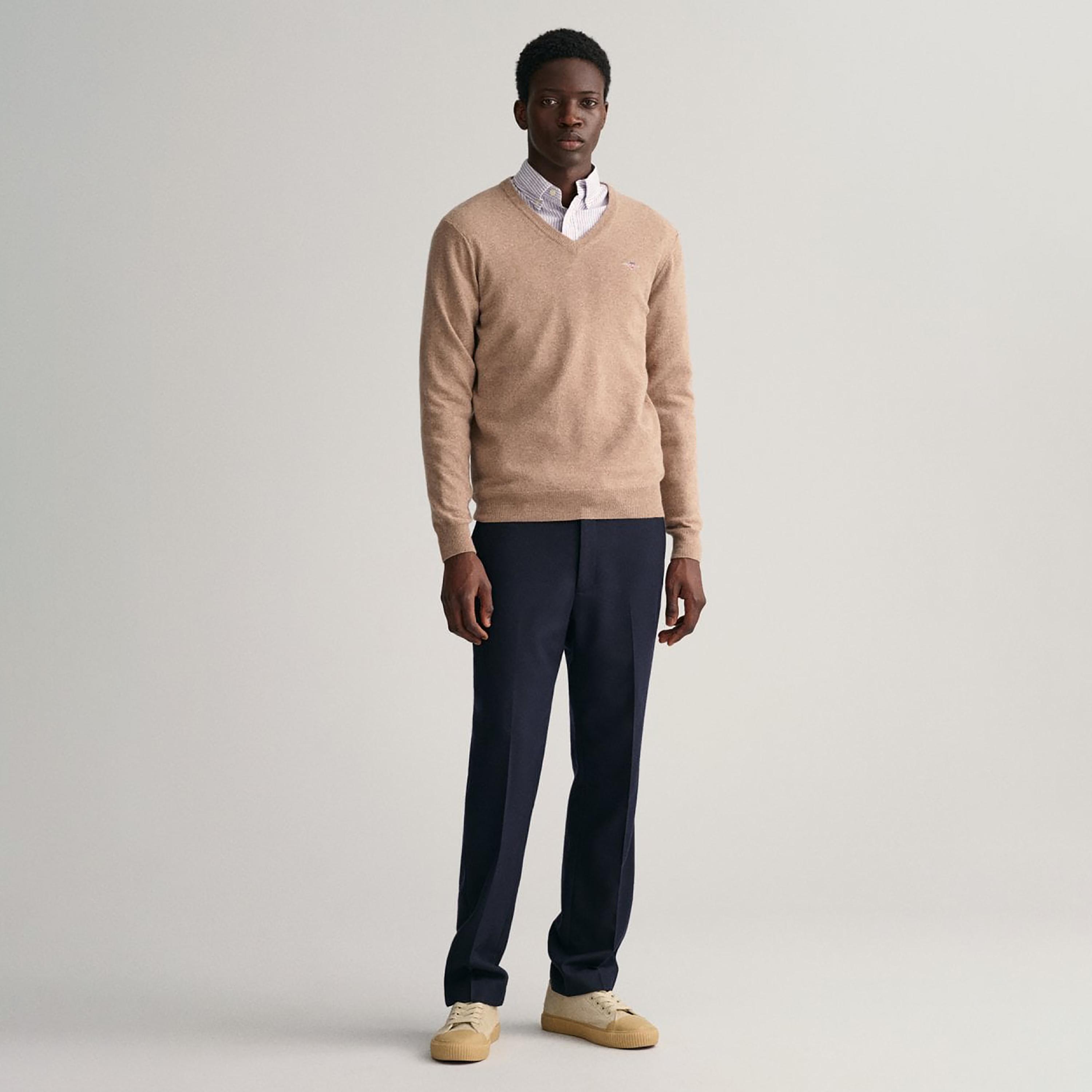 Gant Logo Detail V-Neck Long Sleeves Sweater-men-clothing-sweatersandpullovers-image-2