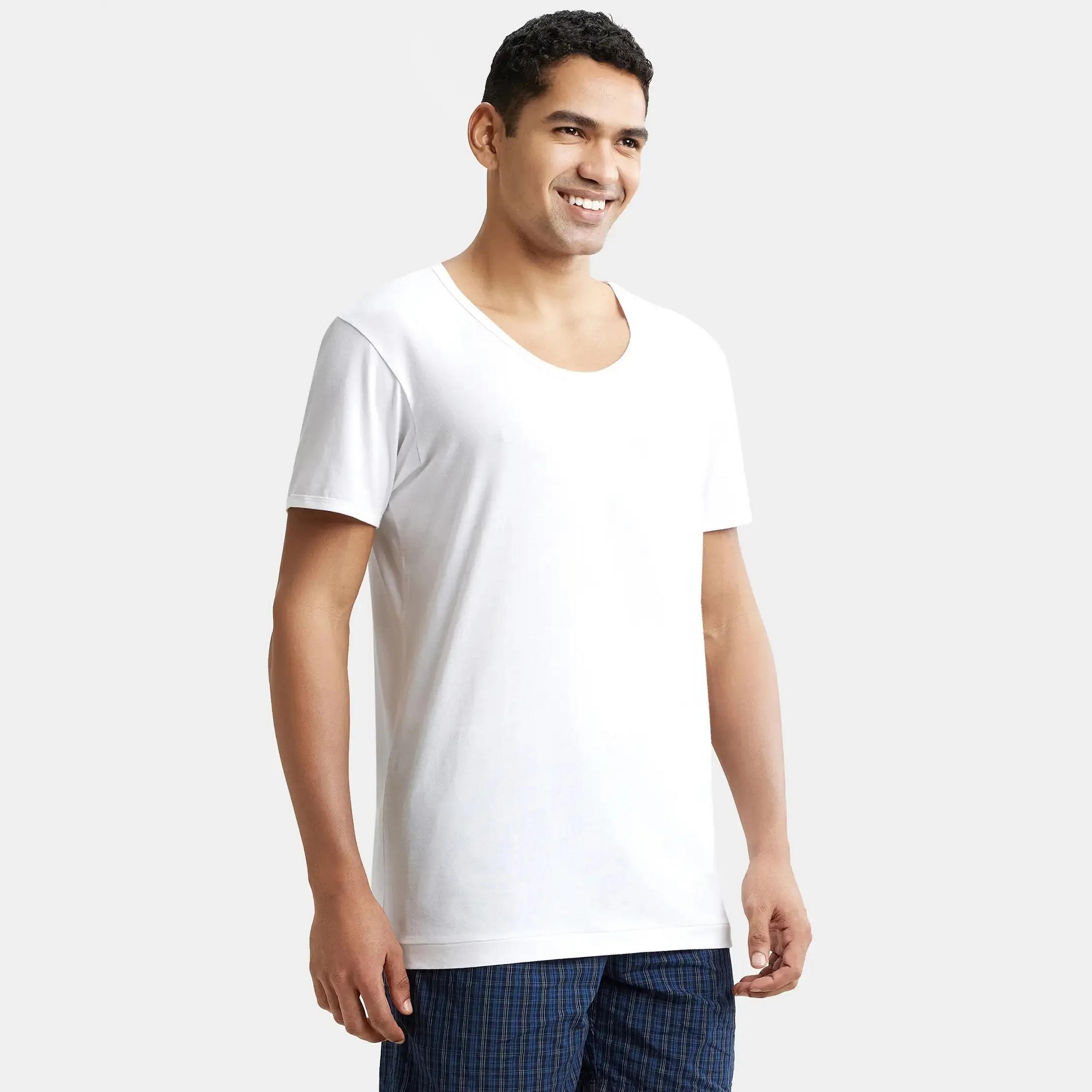مجموعة متنوعة من قطعتين من تيشيرت داخلي سادة برقبة دائرية وأكمام قصيرة من جوكي-men-clothing-innerwear-vests-image-4