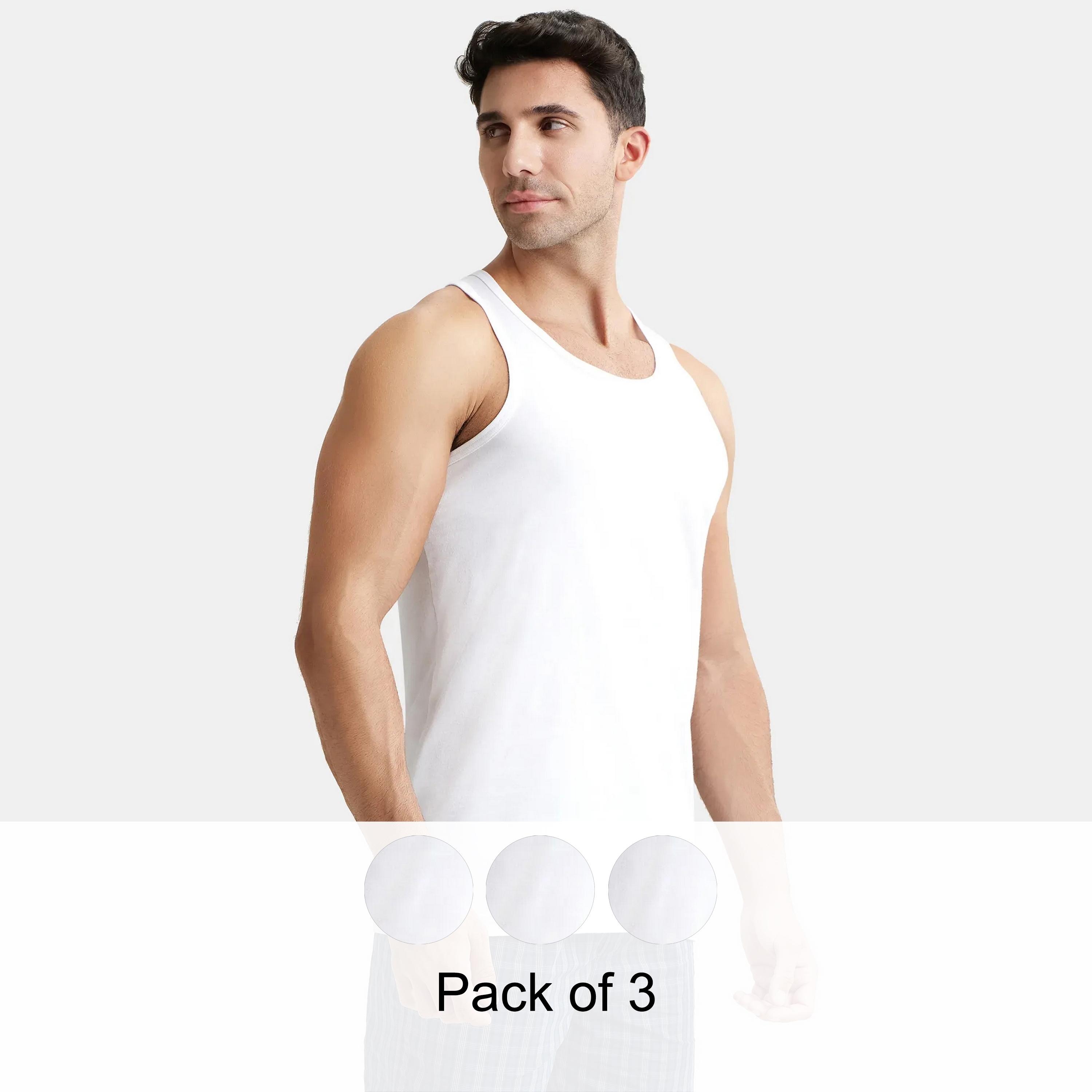 Jockey Pack of 3 Plain Scoop Neck Sleeveless Men's Vest-men-clothing-innerwear-vests-image-1