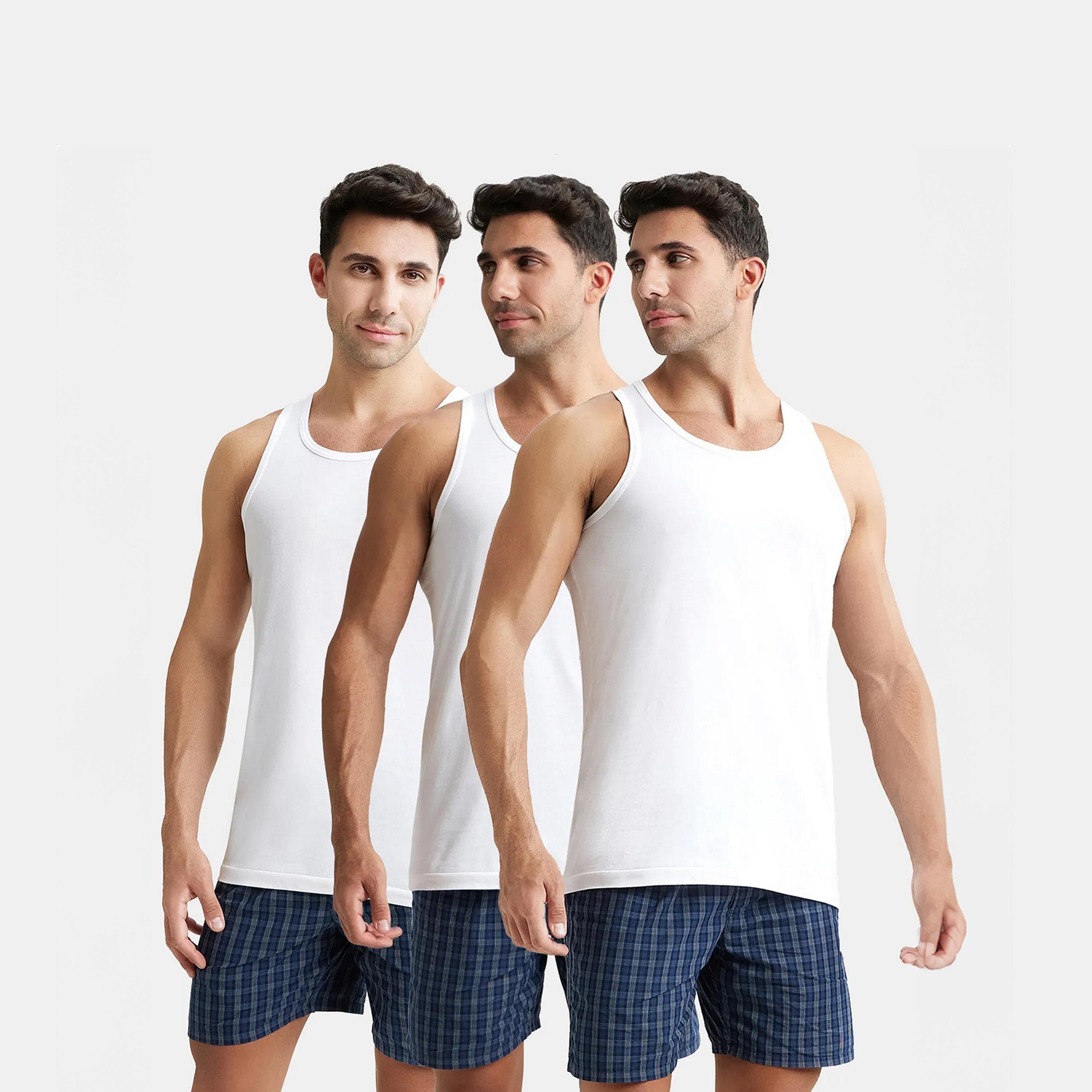 Jockey Pack of 3 Plain Scoop Neck Sleeveless Men's Vest-men-clothing-innerwear-vests-image-2