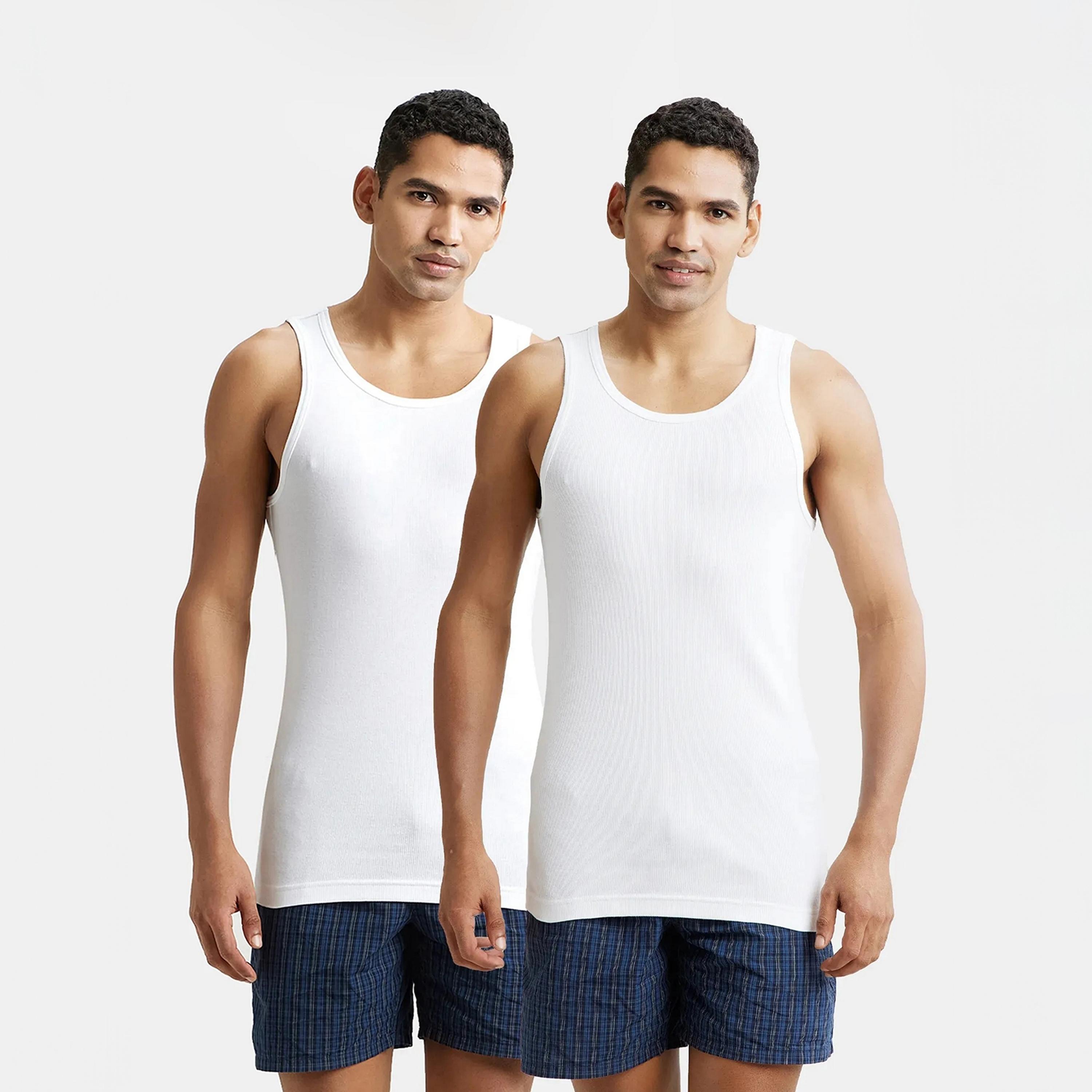 Jockey Pack of 2 Plain Scoop Neck Men's Vest-men-clothing-innerwear-vests-image-2