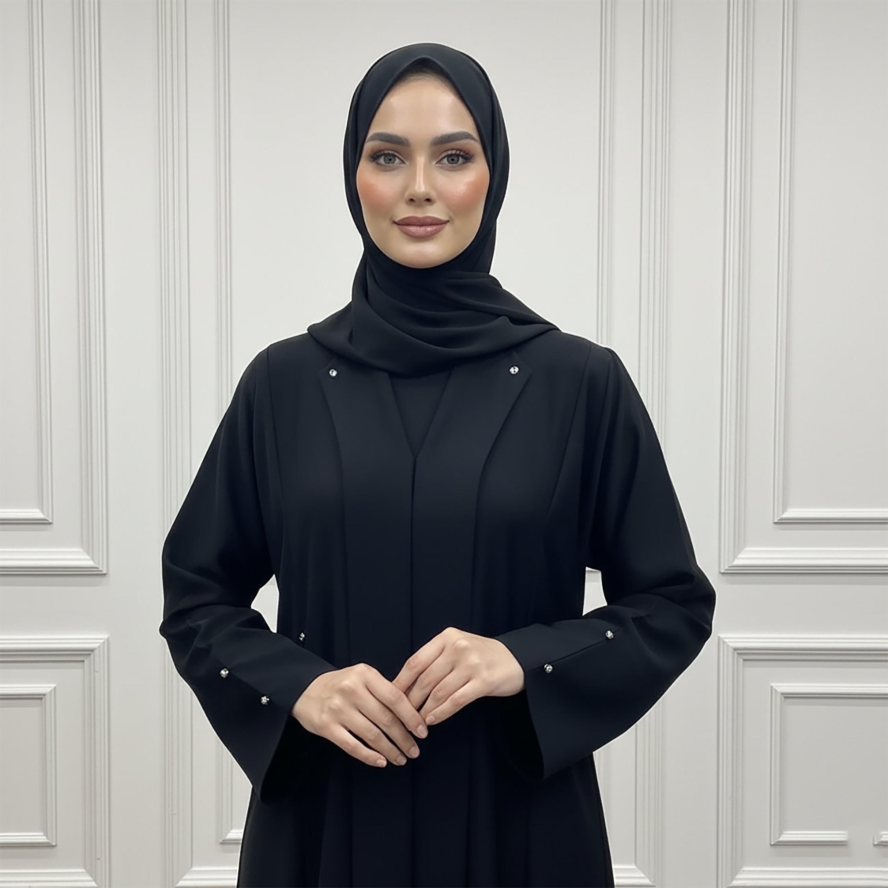 عباية نسائية سوداء نيدا مع حجاب من نخبة-women-arabicclothing-abayas-image-2