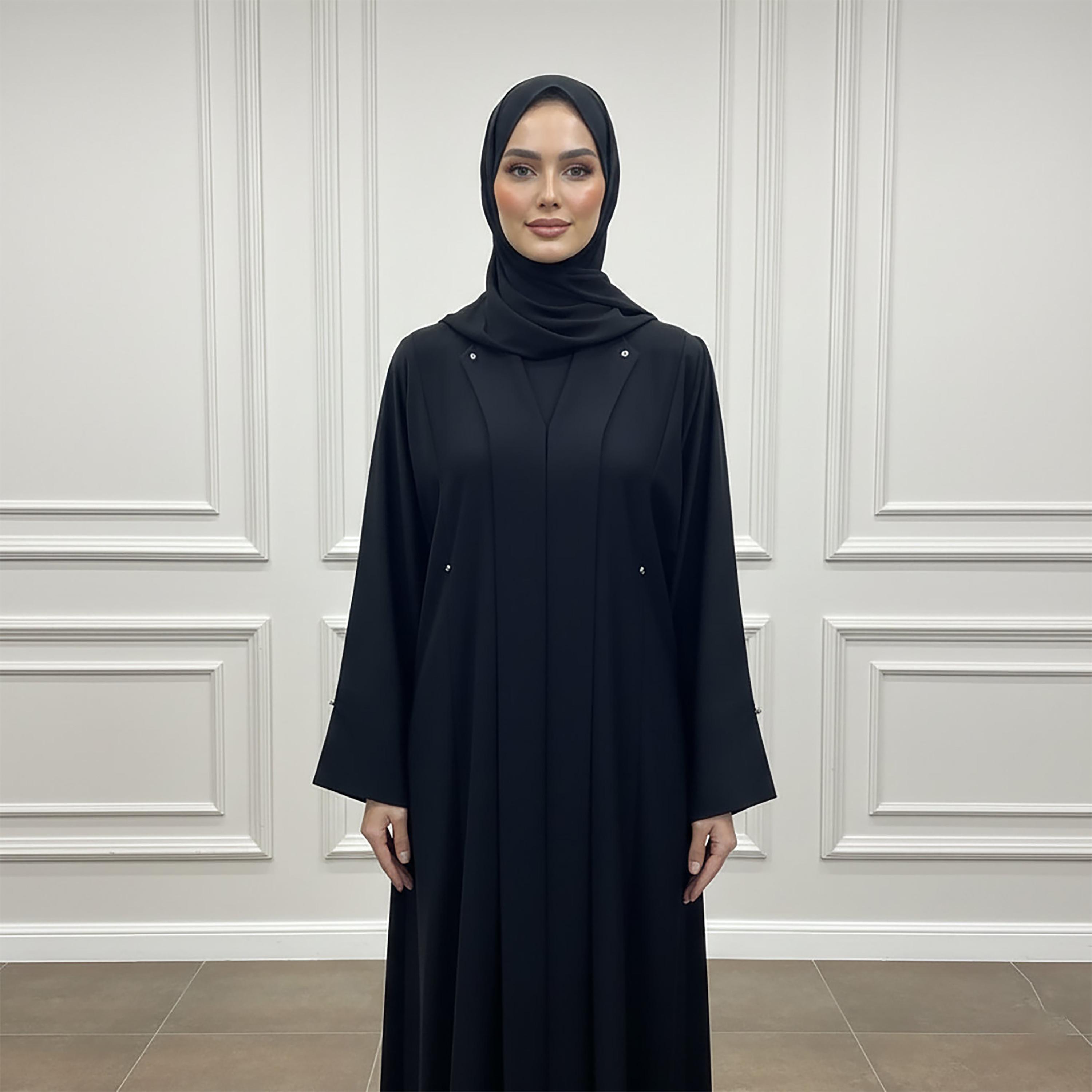 عباية نسائية سوداء نيدا مع حجاب من نخبة-women-arabicclothing-abayas-image-3