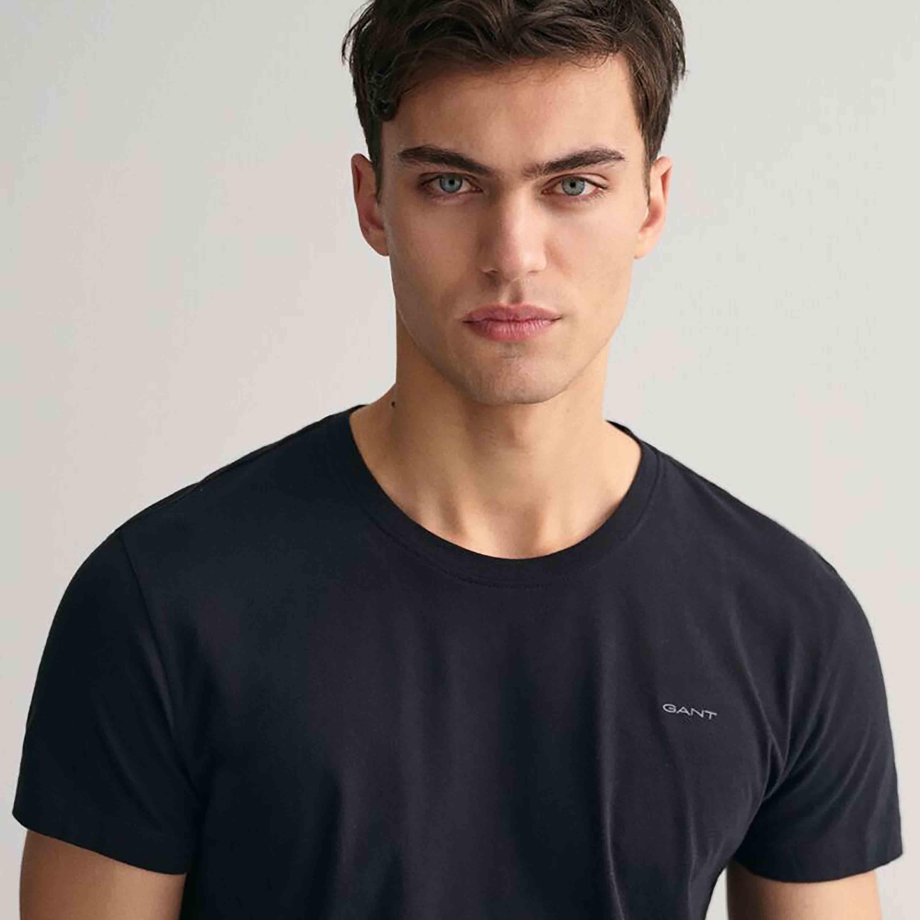 Gant Plain Round Neck Short Sleeves Men's T-Shirt-men-clothing-tshirtsandpolos-tshirts-image-3