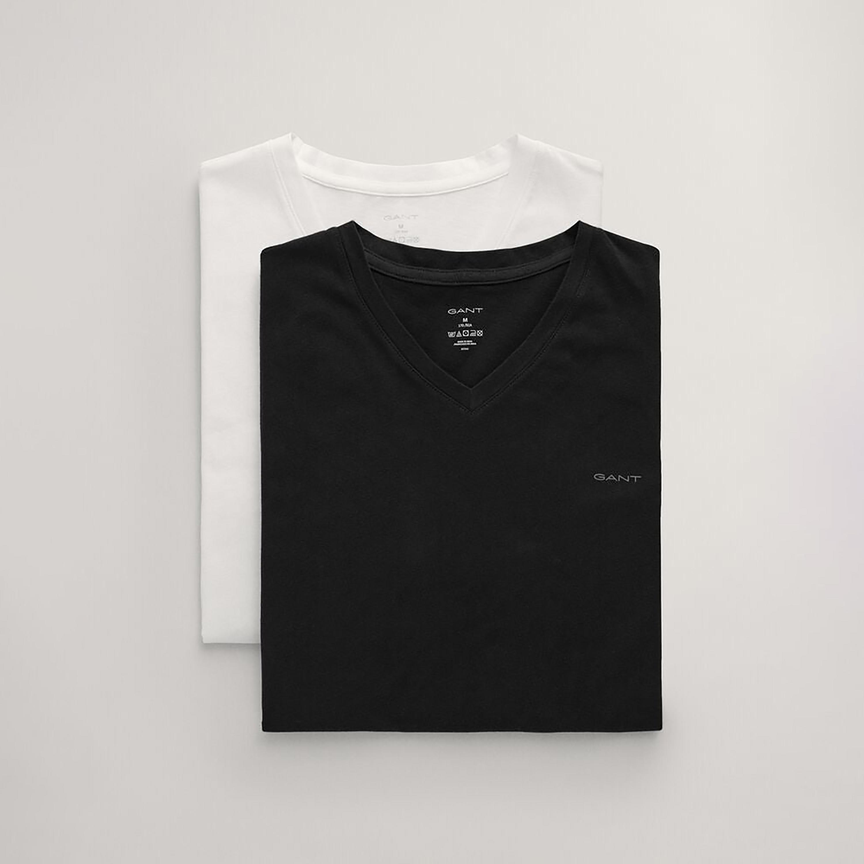 Gant Plain Regular Fit Short Sleeves V-Neck Men's T-Shirt-men-clothing-tshirtsandpolos-tshirts-image-1
