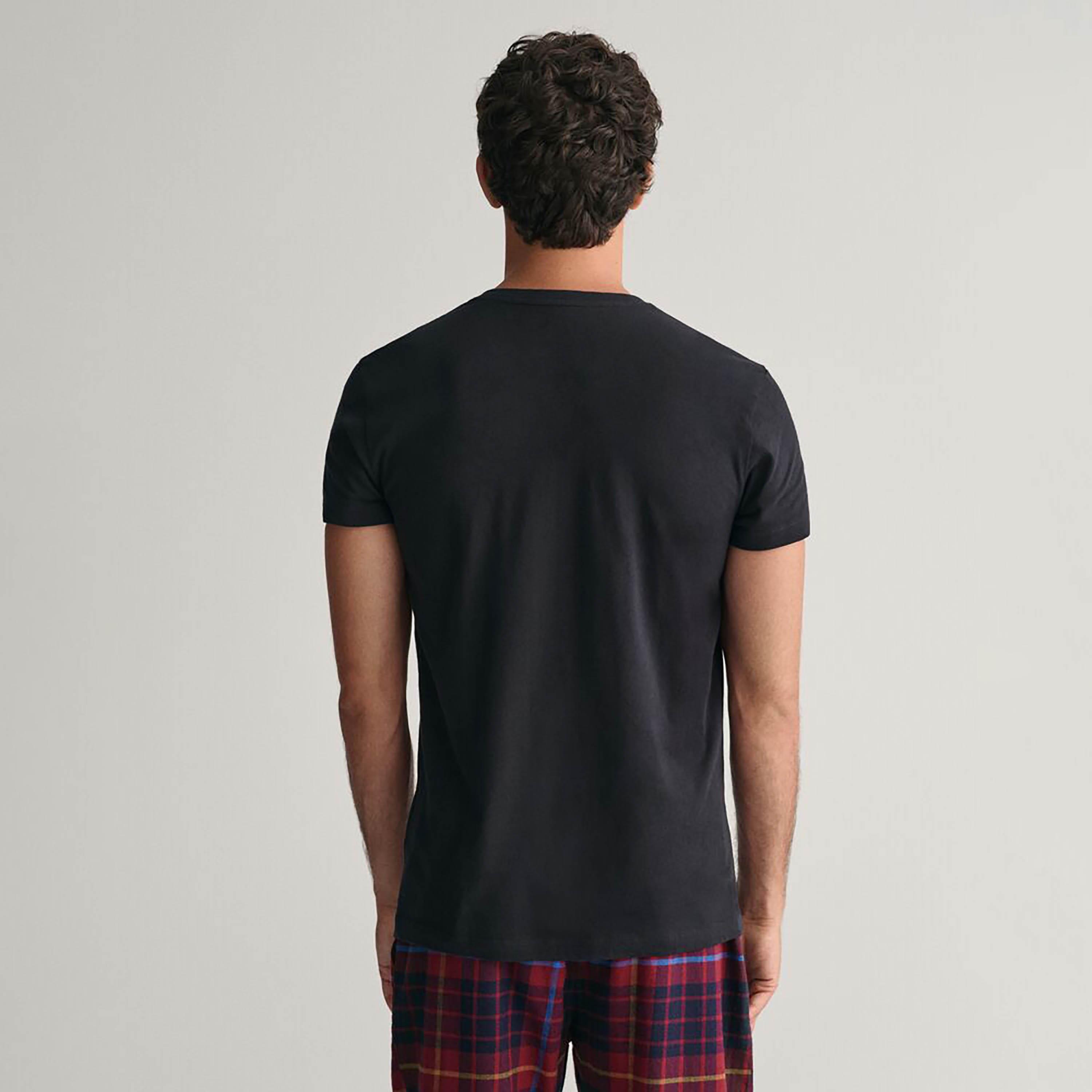 Gant Plain Regular Fit Short Sleeves V-Neck Men's T-Shirt-men-clothing-tshirtsandpolos-tshirts-image-5