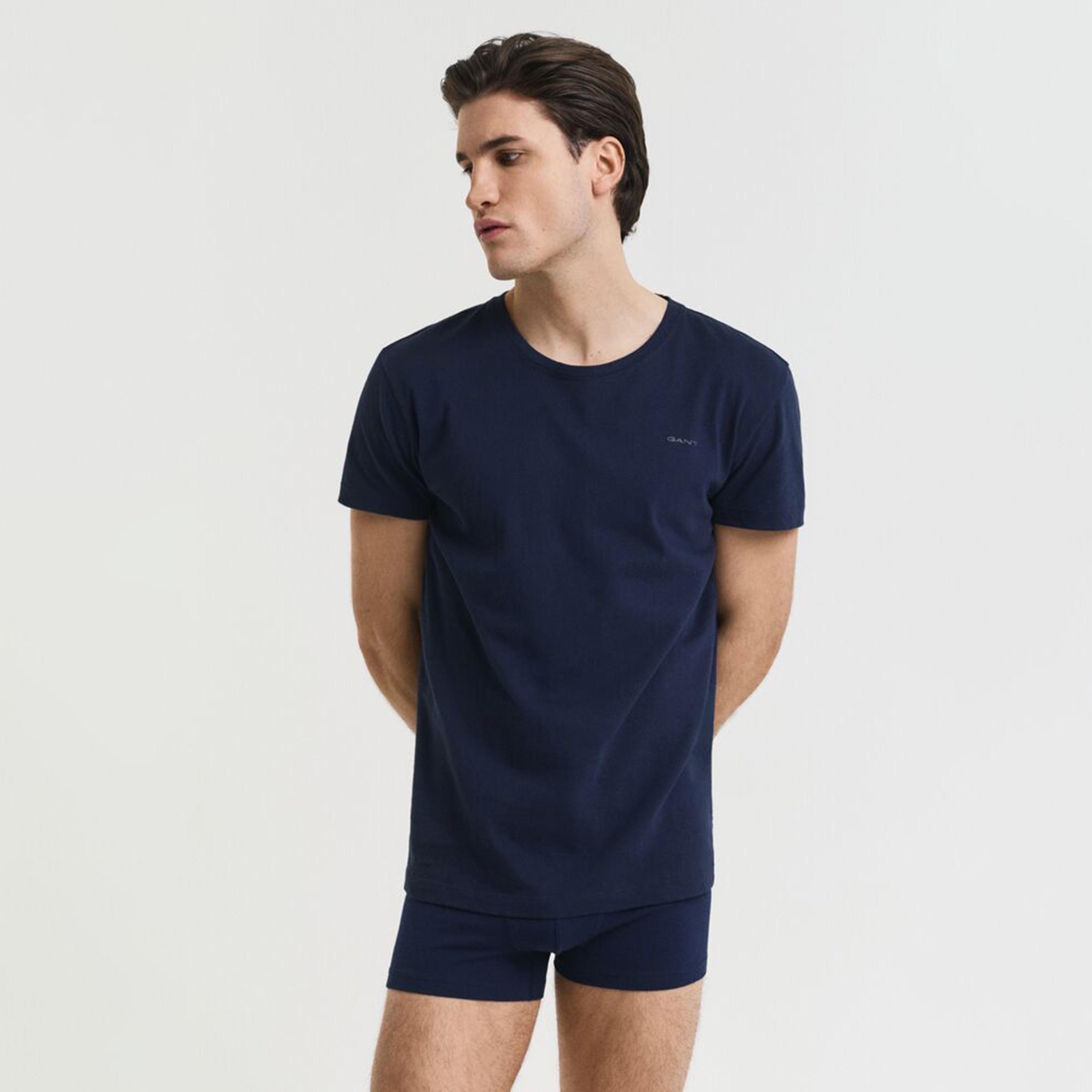 Gant Plain Crew Neck Short Sleeves Men's T-Shirt-men-clothing-tshirtsandpolos-tshirts-image-2