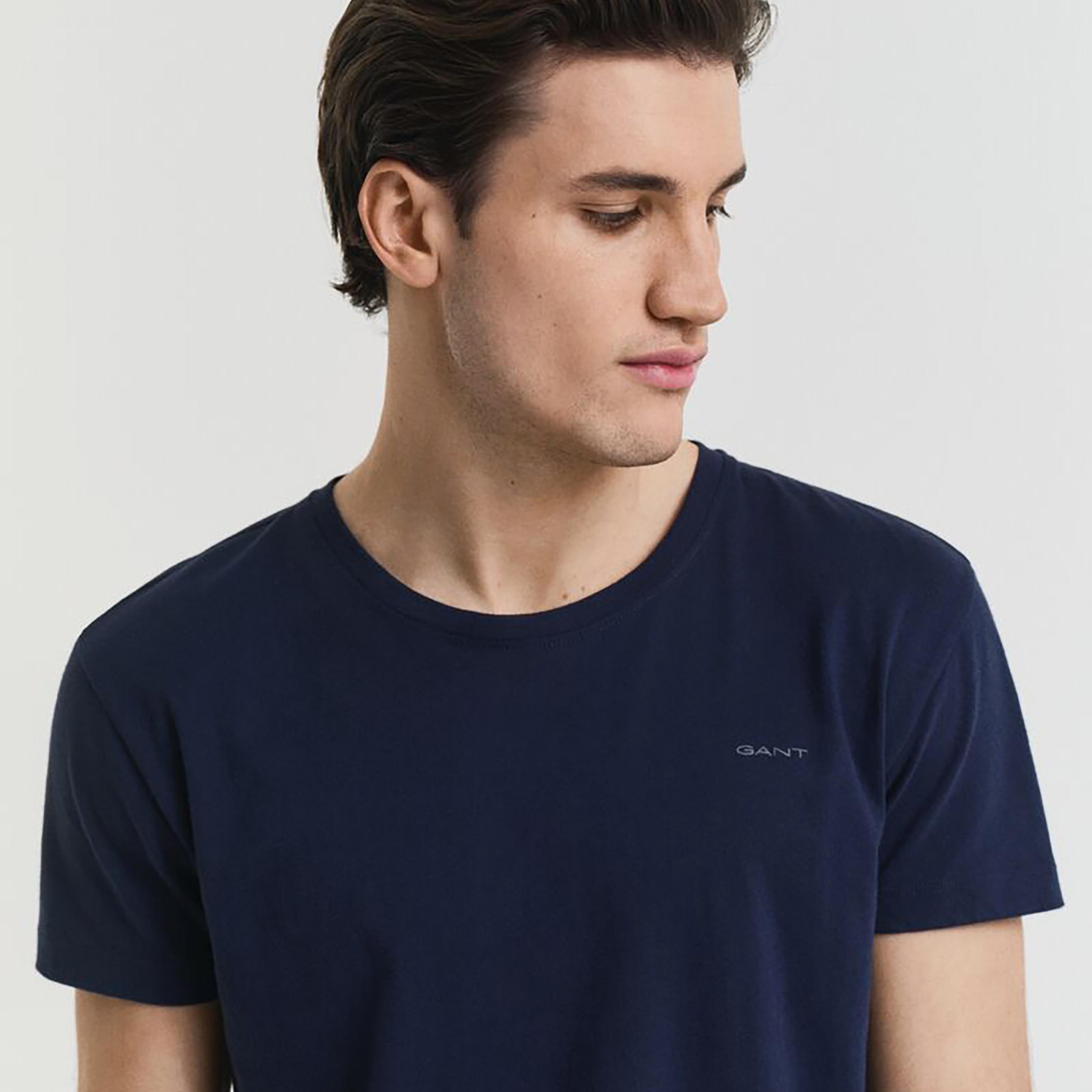 تيشيرت رجالي بياقة دائرية وأكمام قصيرة وسادة من جانت.-men-clothing-tshirtsandpolos-tshirts-image-3