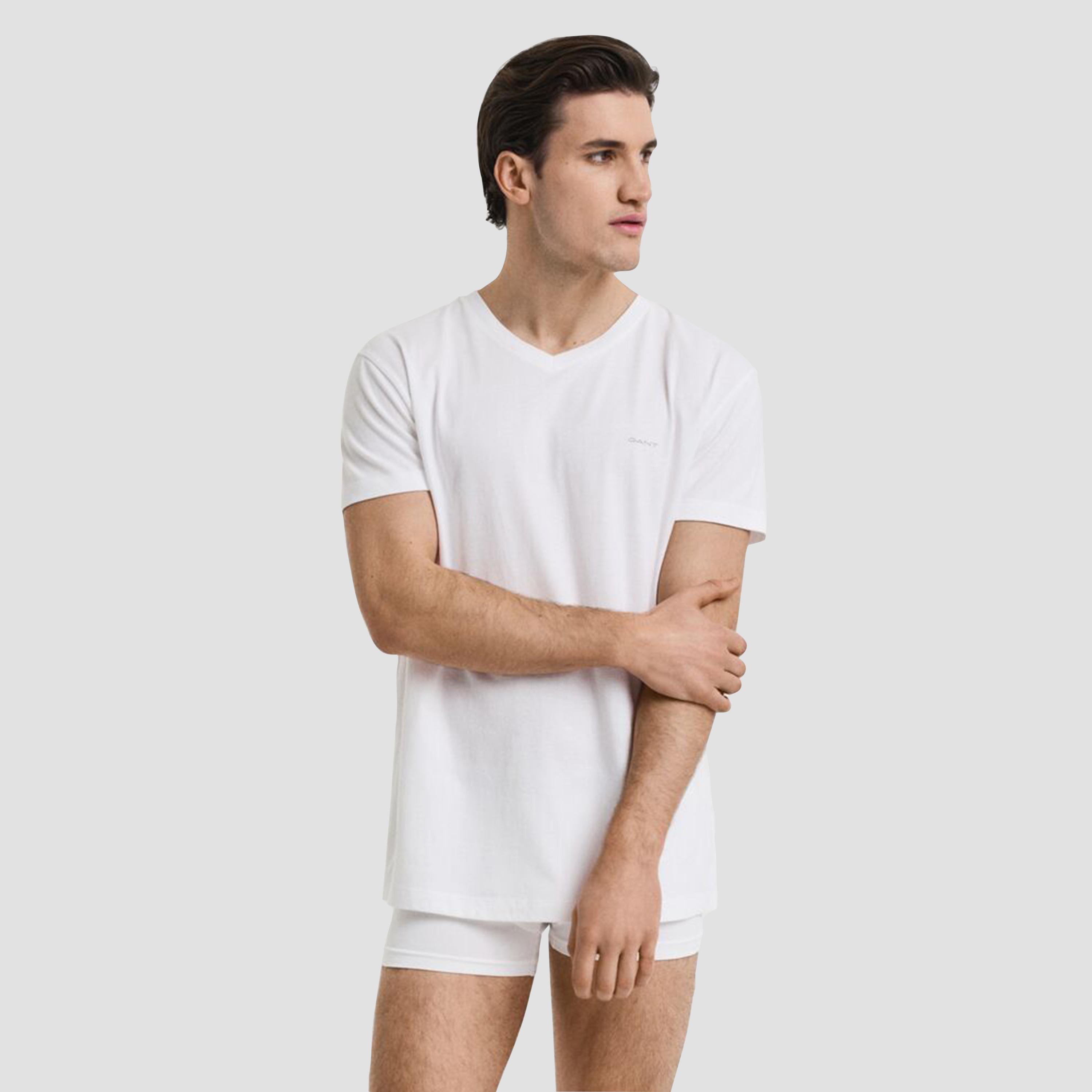 Gant Plain V-neck Short Sleeves Men's T-Shirt-men-clothing-tshirtsandpolos-tshirts-image-6