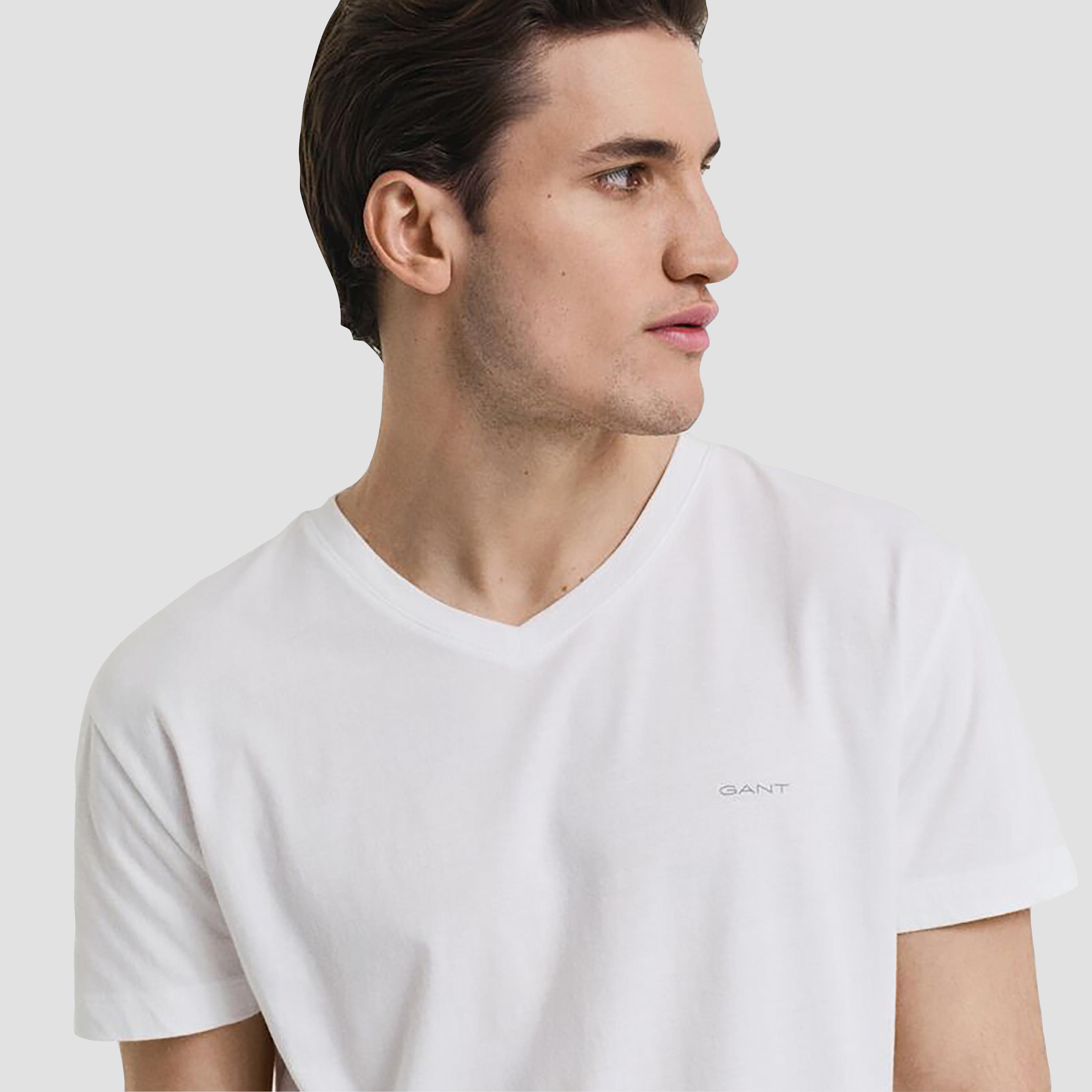Gant Plain V-neck Short Sleeves Men's T-Shirt-men-clothing-tshirtsandpolos-tshirts-image-7