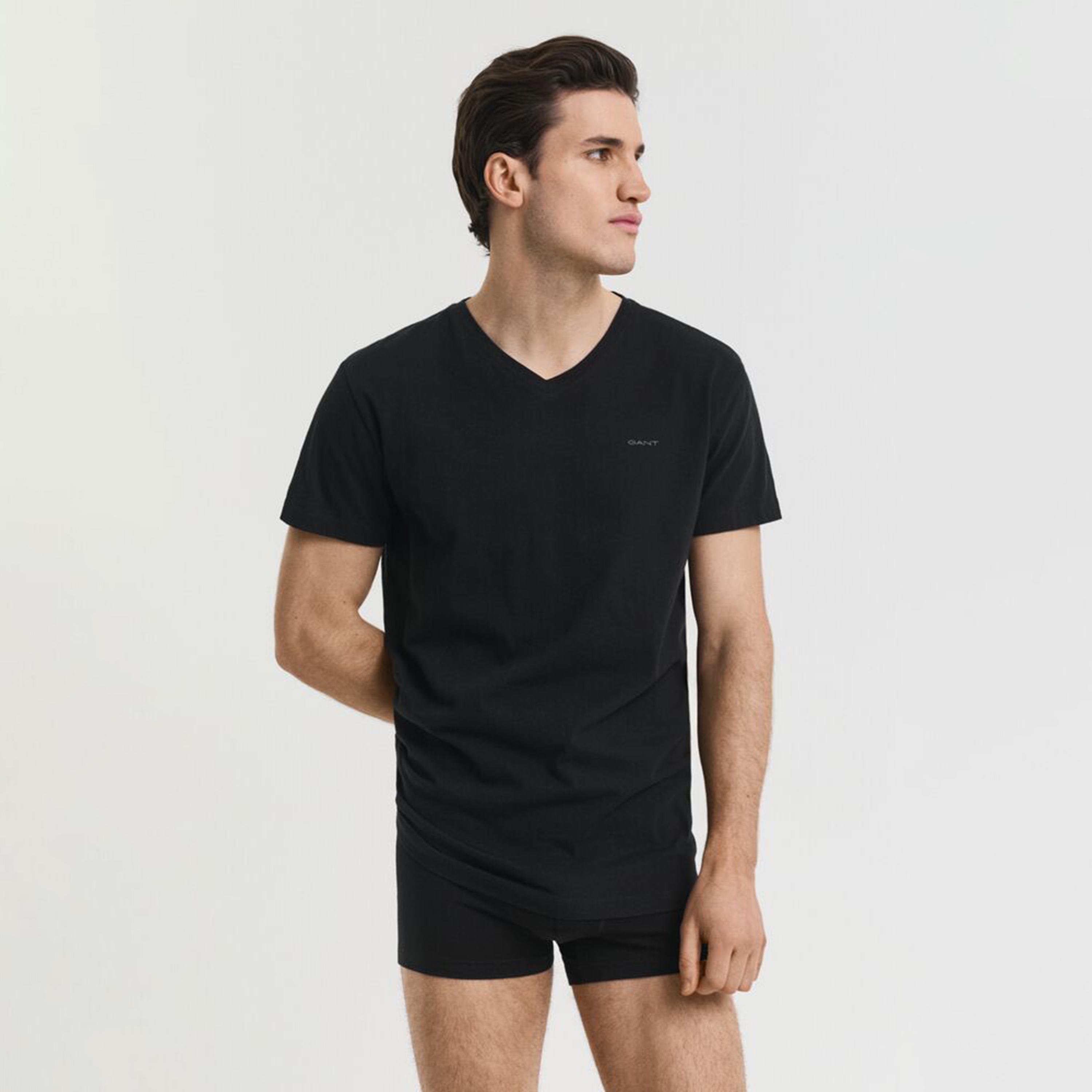 Gant Plain V-neck Short Sleeves Men's T-Shirt-men-clothing-tshirtsandpolos-tshirts-image-10