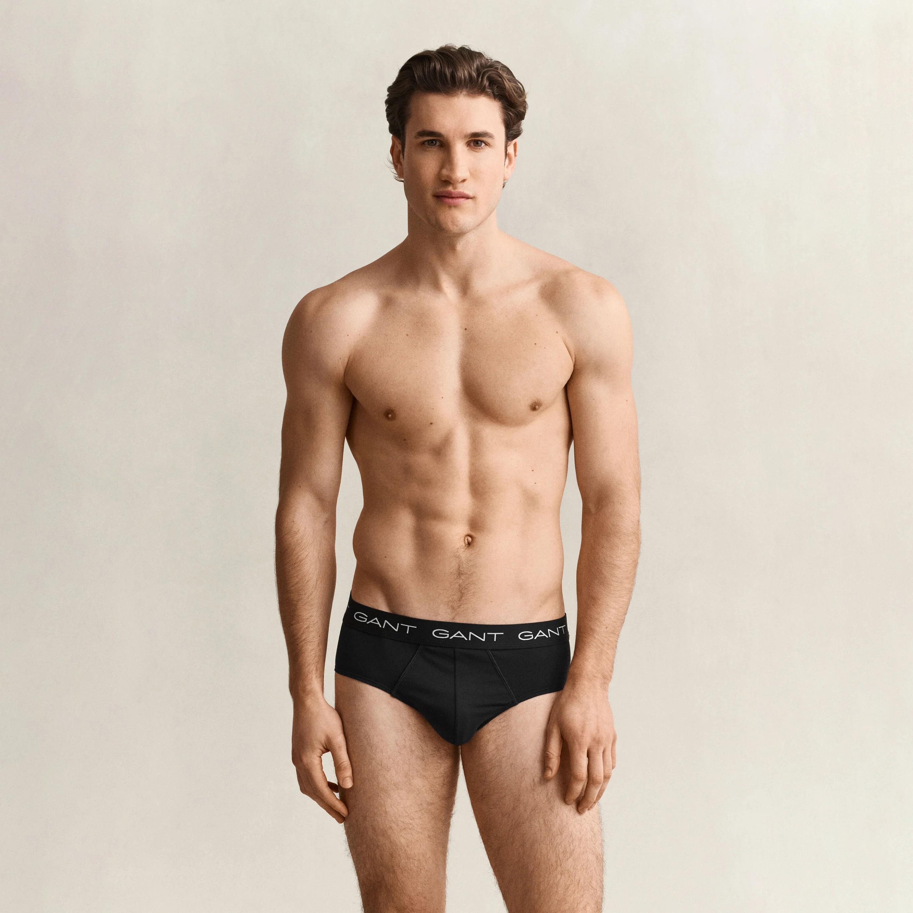 عبوة من 3 سراويل داخلية رجالية بخصر متوسط بطبعة شعار الماركة من جانت-men-clothing-innerwear-underwear-image-2