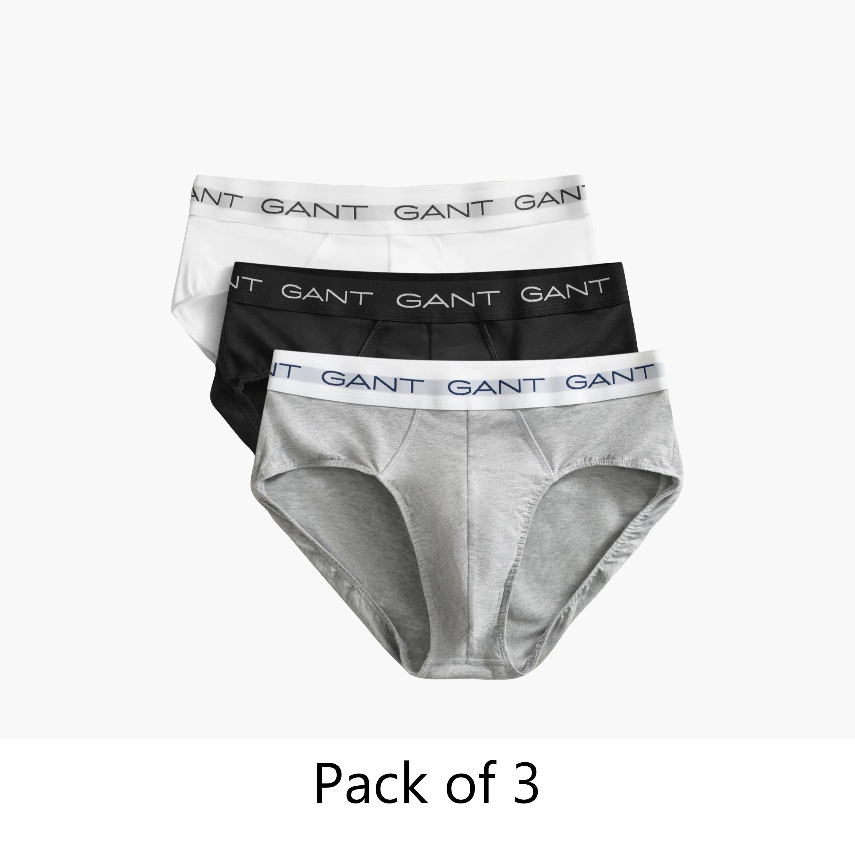 عبوة من 3 سراويل داخلية رجالية بخصر متوسط بطبعة شعار الماركة من جانت-men-clothing-innerwear-underwear-image-1
