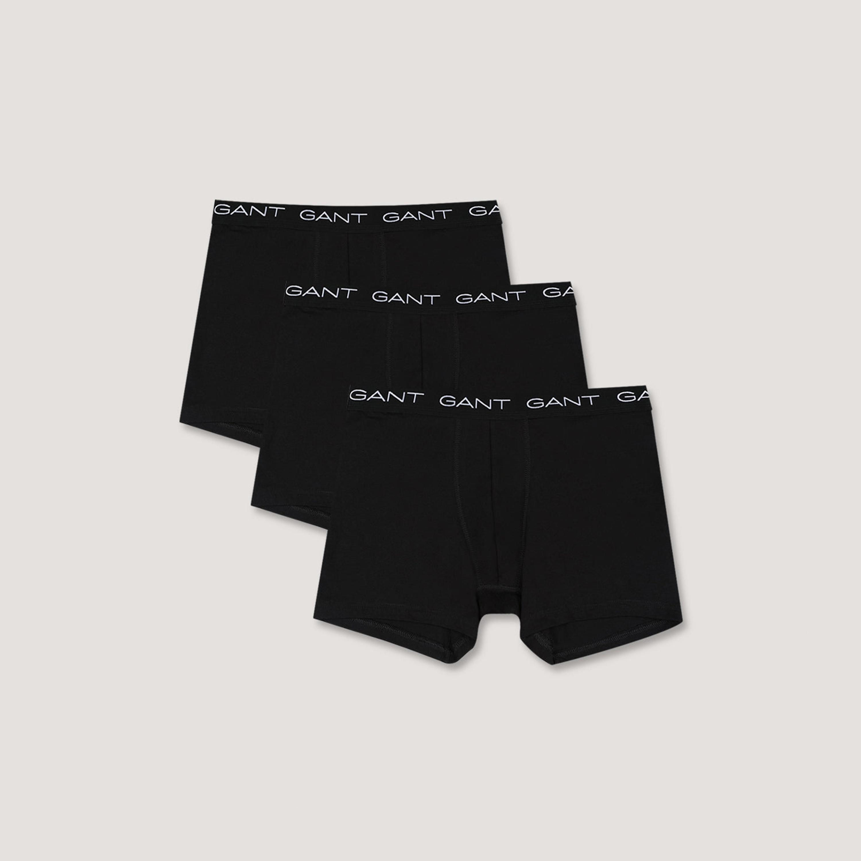 عبوة من 3 سراويل بوكسر داخلية رجالية بخصر متوسط بطبعة شعار الماركة من جانت-men-clothing-innerwear-underwear-image-1