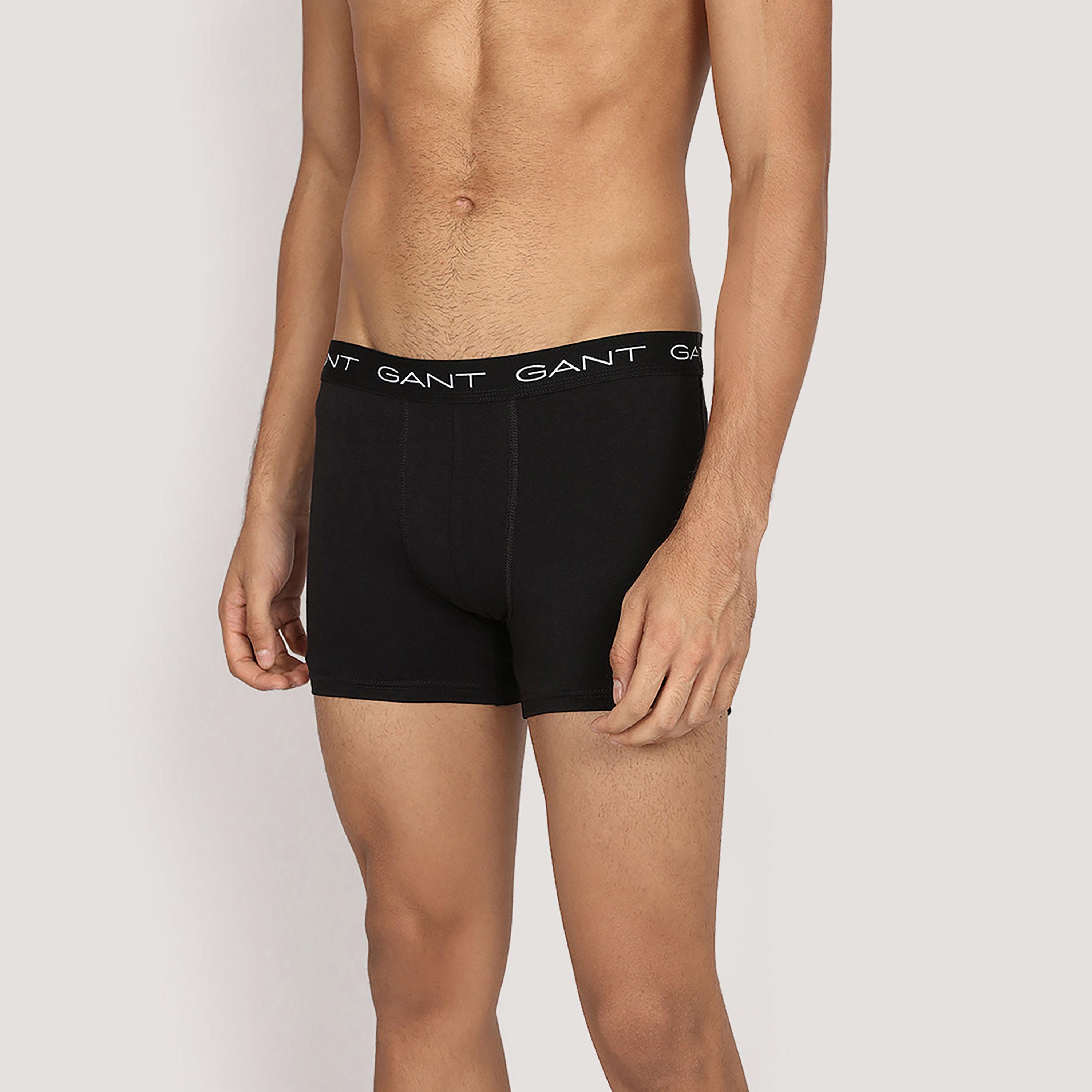 عبوة من 3 سراويل بوكسر داخلية رجالية بخصر متوسط بطبعة شعار الماركة من جانت-men-clothing-innerwear-underwear-image-3
