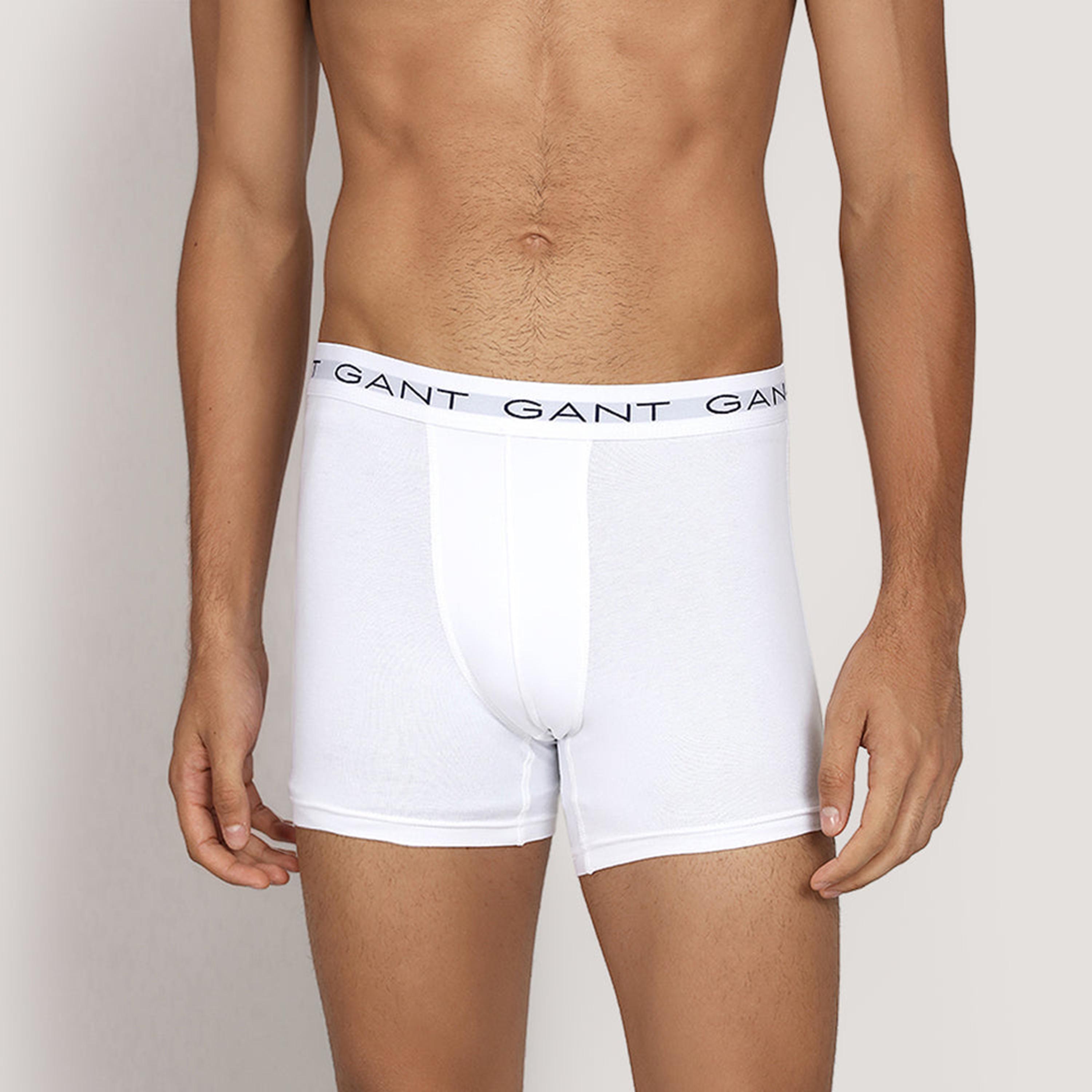 عبوة من 3 سراويل بوكسر داخلية رجالية بخصر متوسط بطبعة شعار الماركة من جانت-men-clothing-innerwear-underwear-image-4