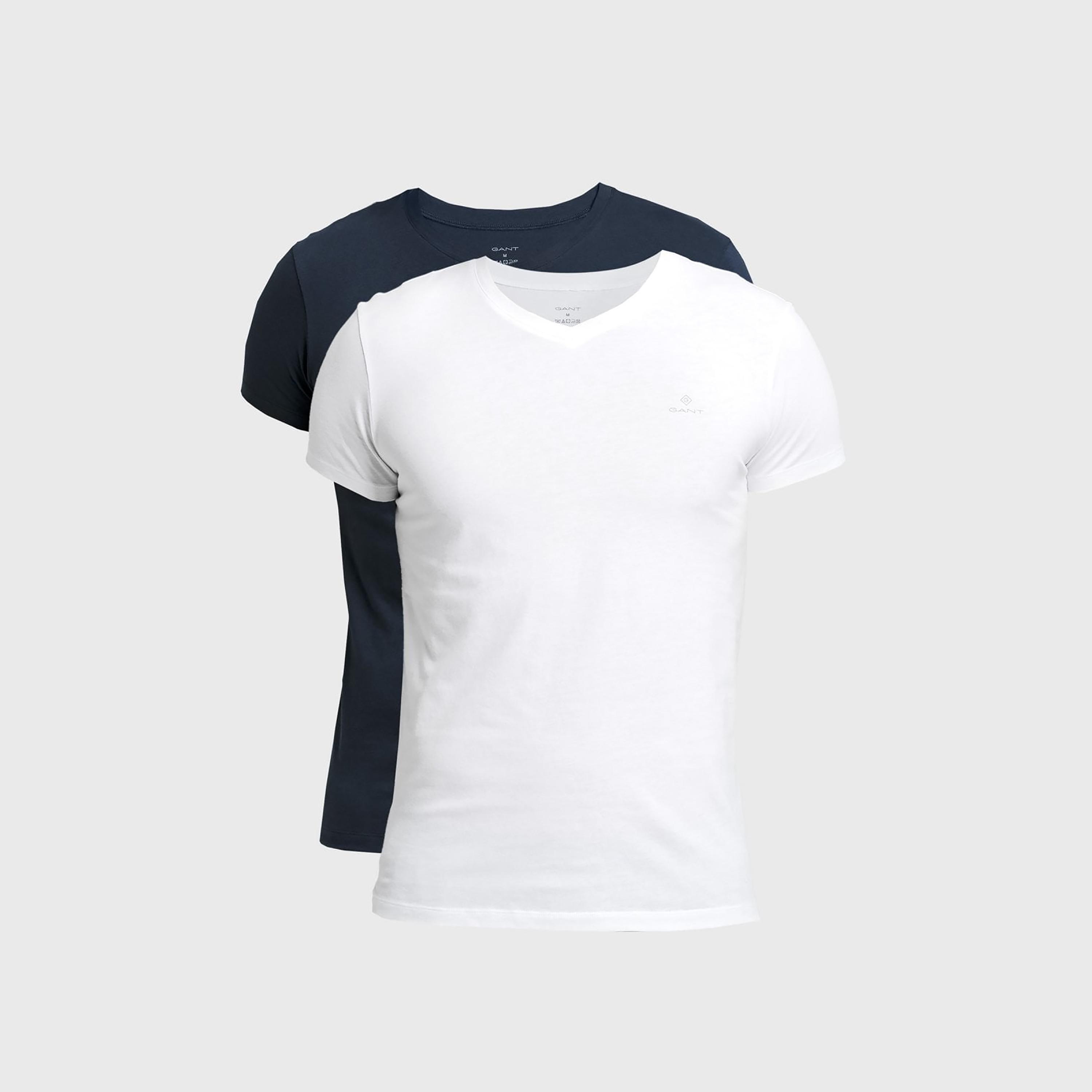 مجموعة جانت مكونة من 2 تي شيرت سادة بأكمام قصيرة والرقبة الخامسة-men-clothing-tshirtsandpolos-tshirts-image-3