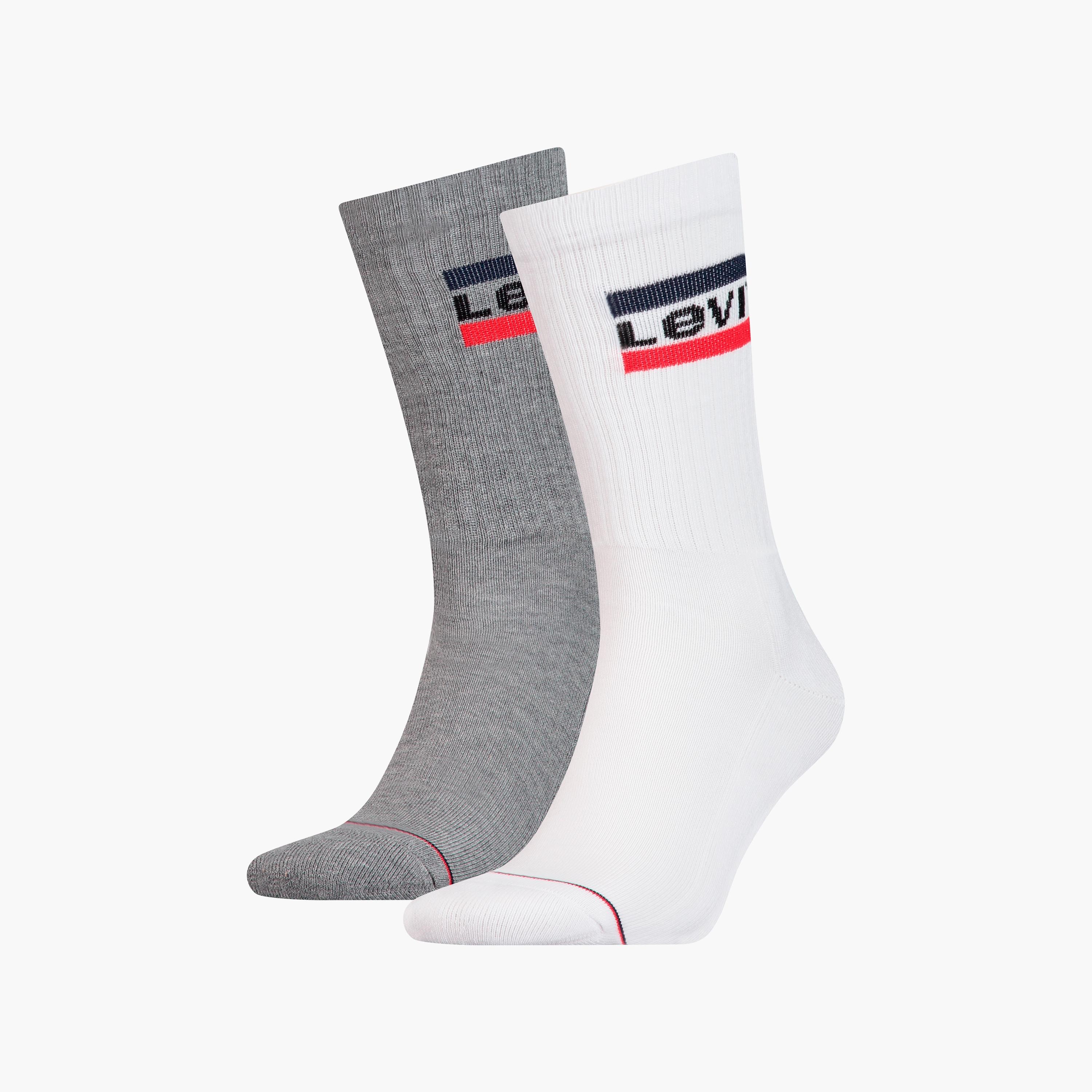 مجموعة من 2 جوارب رجالية بطول الكاحل بشعار منقوش من ليفايس-men-socks-image-1