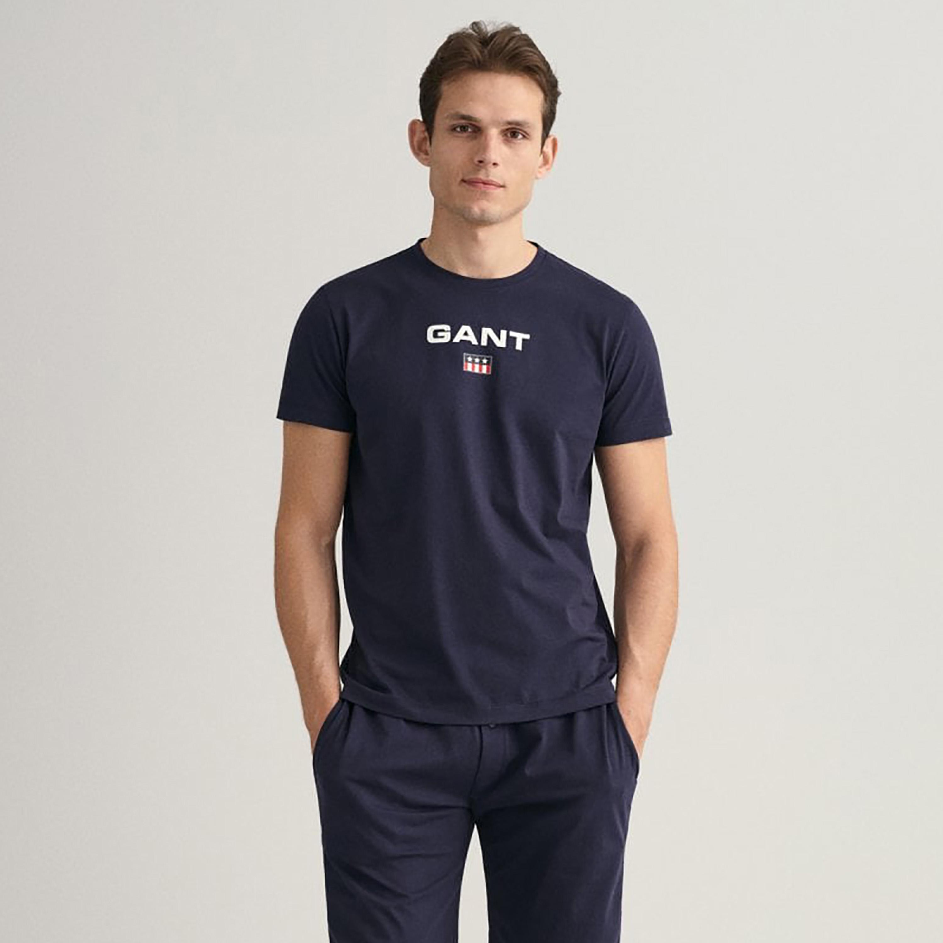 تي-شيرت من جانت لوجو طباعة طاقم الرقبة بأكمام قصيرة ورقبة دائرية-men-clothing-tshirtsandpolos-tshirts-image-1