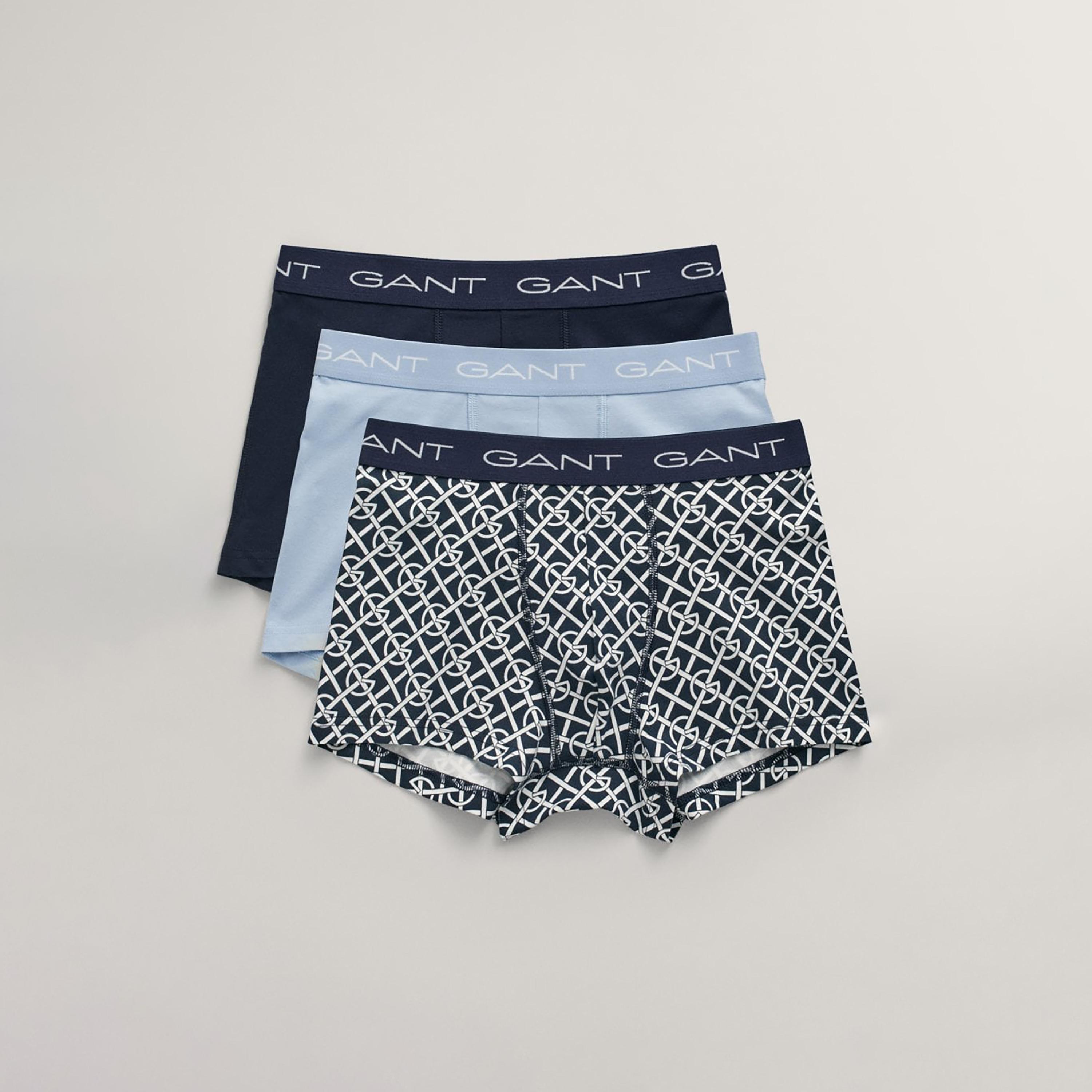 Gant Pack of 3 Branding Elasticated Waist Trunks-men-clothing-innerwear-underwear-image-1