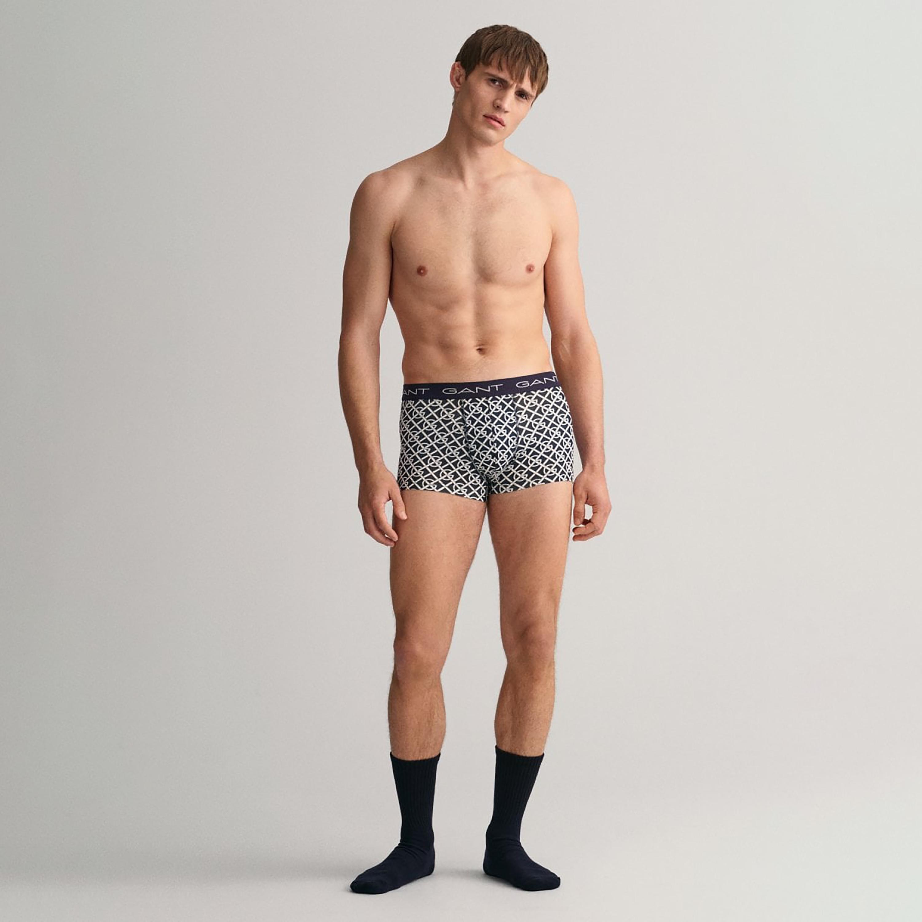 Gant Pack of 3 Branding Elasticated Waist Trunks-men-clothing-innerwear-underwear-image-3